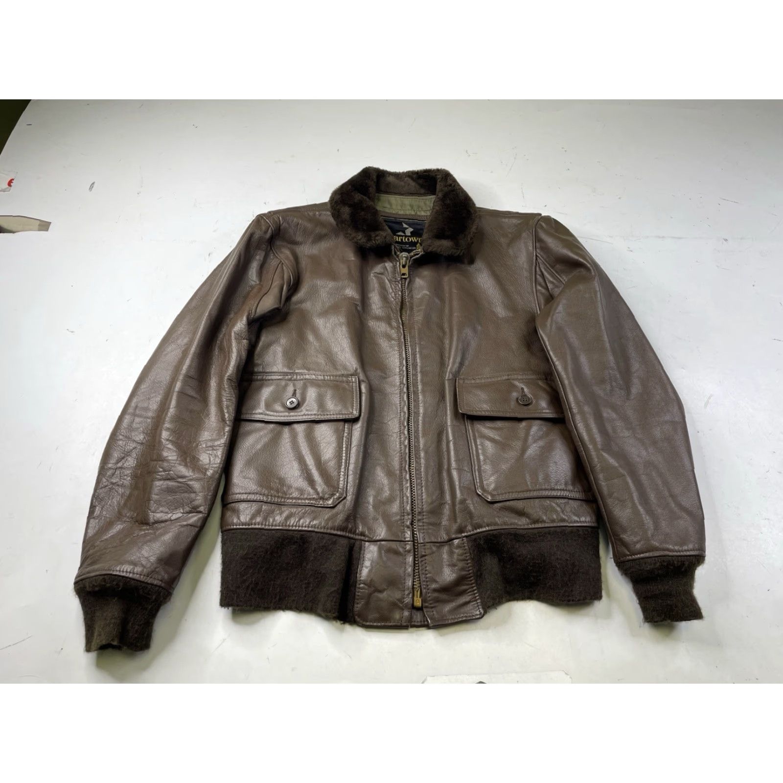 Vintage VINTAGE Londontown Leather Bomber Jacket Coat Brown Size 42 Regular Men 70s Classic Military Style Lined Size US XS / EU 42 / 0 - 2 Thumbnail