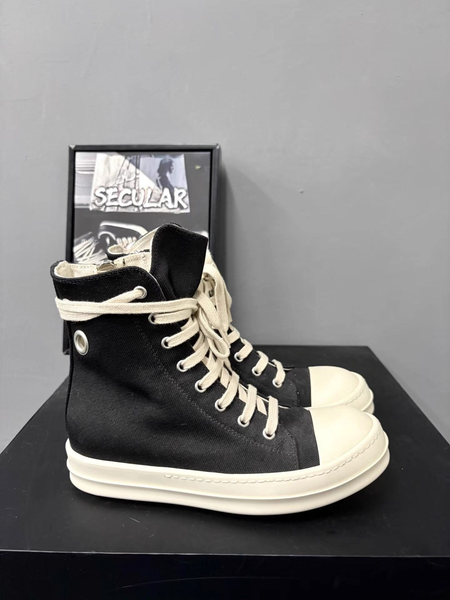 Rick Owens Rick Owens DRKSHDW 23SS Ring Ramones High Canvas K34 Size US 7 / EU 40 - 4 Thumbnail