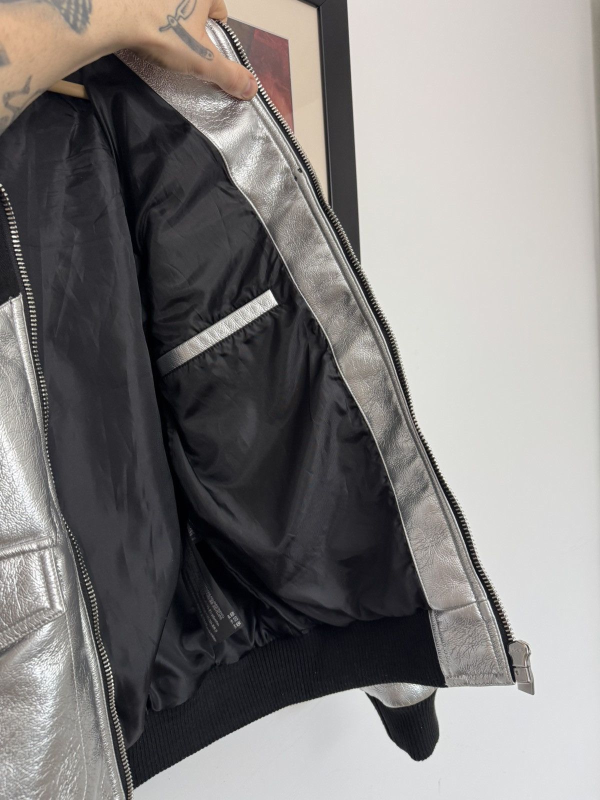 Zara Zara Silver Zip Jacket Avant Garde Rare Designer Vibe Size US M / EU 48-50 / 2 - 5 Thumbnail