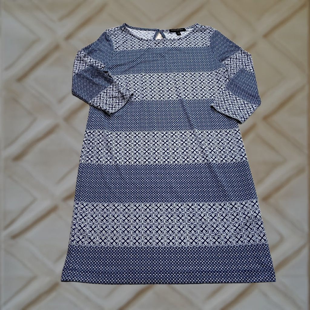 Banana Republic Banana Republic Dress Women XS Blue Striped Knee Length Long Sleeve A-Line Shirt Dress Business Casual Formal Workwear Year nothing Size XS / US 0-2 / IT 36-38 - 1 Thumbnail
