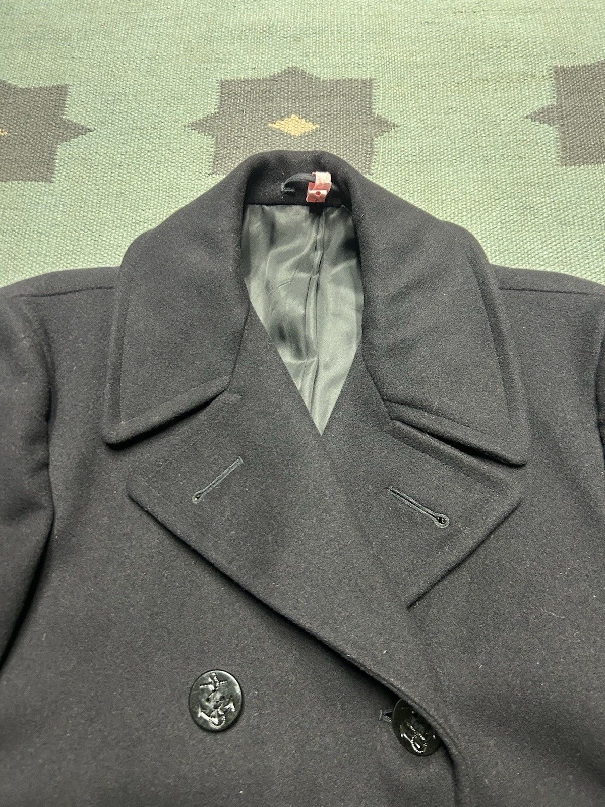 Vintage Vtg 1940s US Navy wool pea coat USN WW2 deck jacket 38 S/M Size US S / EU 44-46 / 1 - 6 Thumbnail