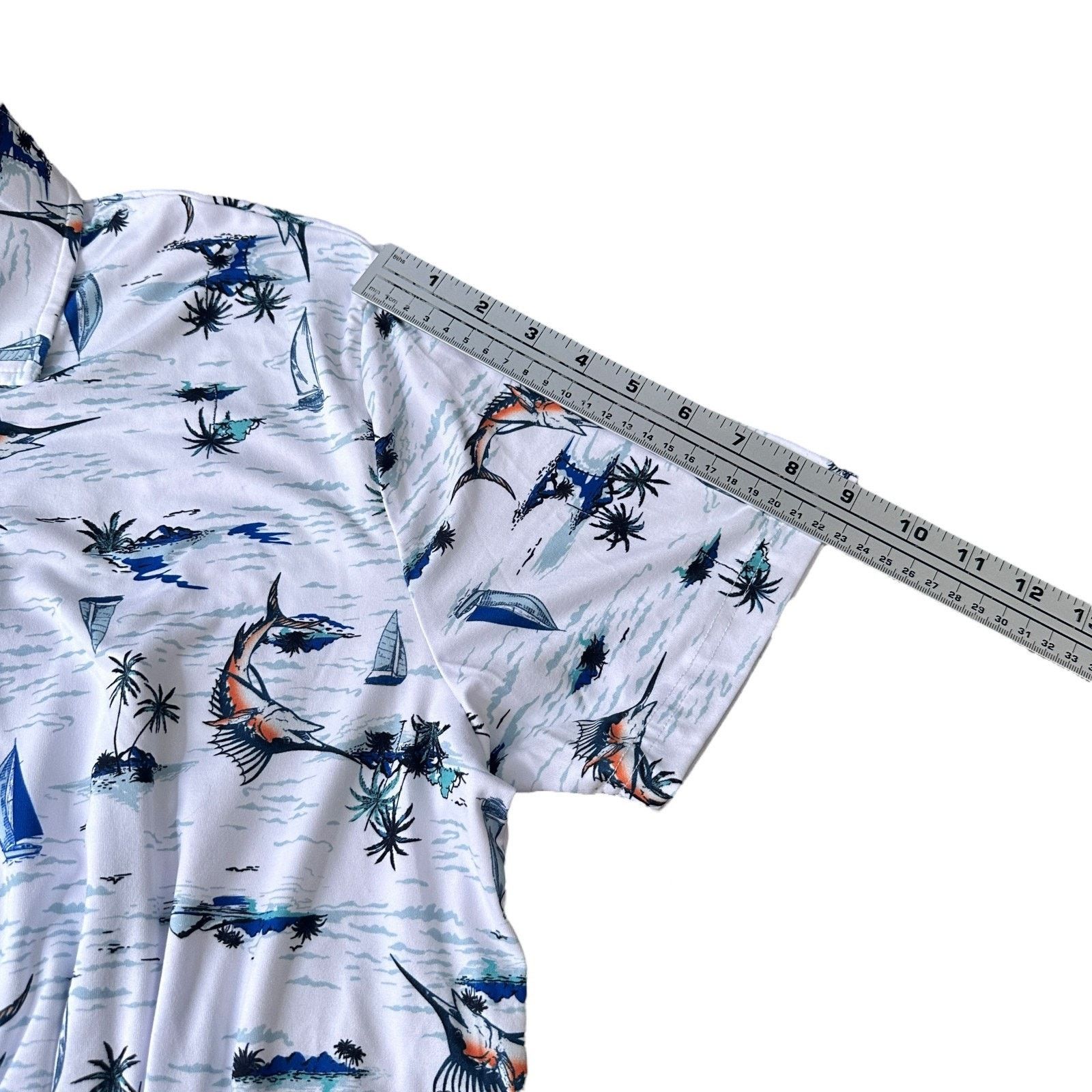 Chaps Chaps Polo Shirt Men’s Medium White Marlin Fish AOP New Size US M / EU 48-50 / 2 - 10 Thumbnail