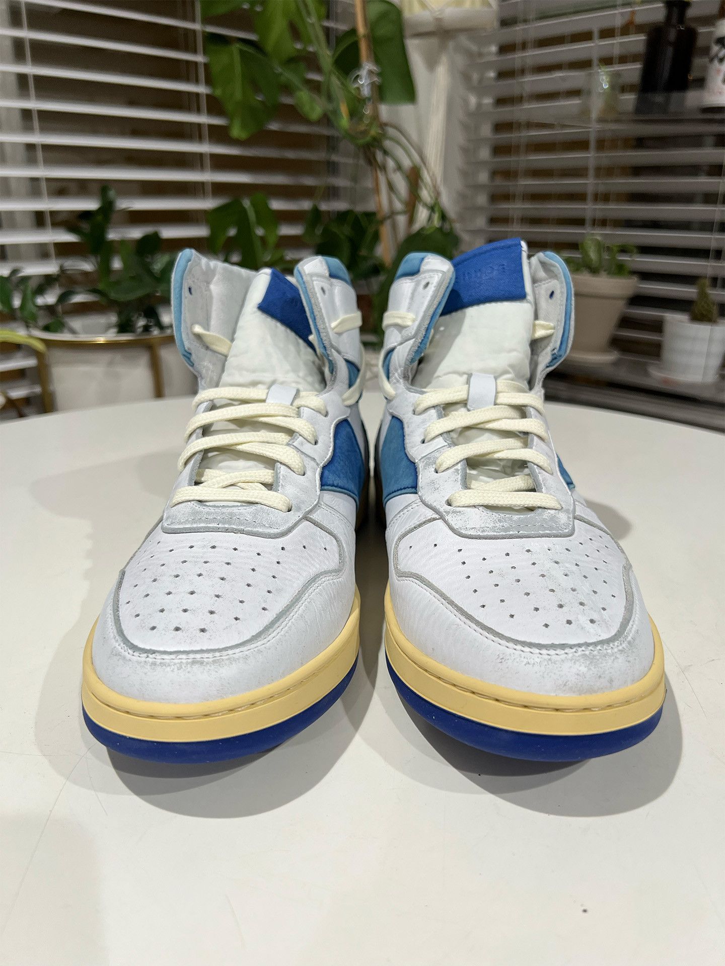 Rhude NWT-Rhude SSENSE Exclusive White & Blue Rhecess Hi Sneakers Size US 10 / EU 43 - 2 Thumbnail