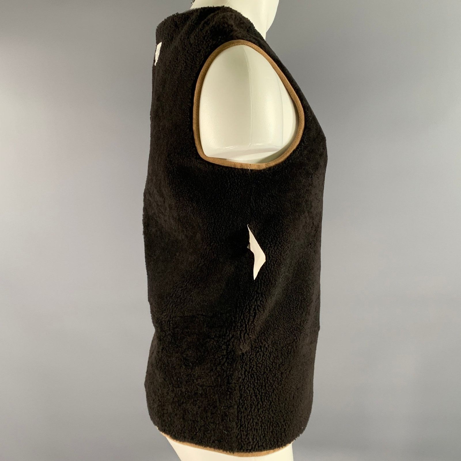 Maison Margiela MAISON MARTIN MARGIELA Brown Reversible Shearling Zip Vest Size US M / EU 48-50 / 2 - 6 Thumbnail
