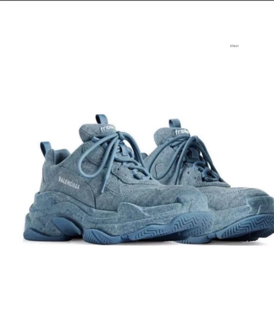 Balenciaga Balenciaga Triple S Denim Sneakers Size US 8 / EU 41 - 9 Thumbnail