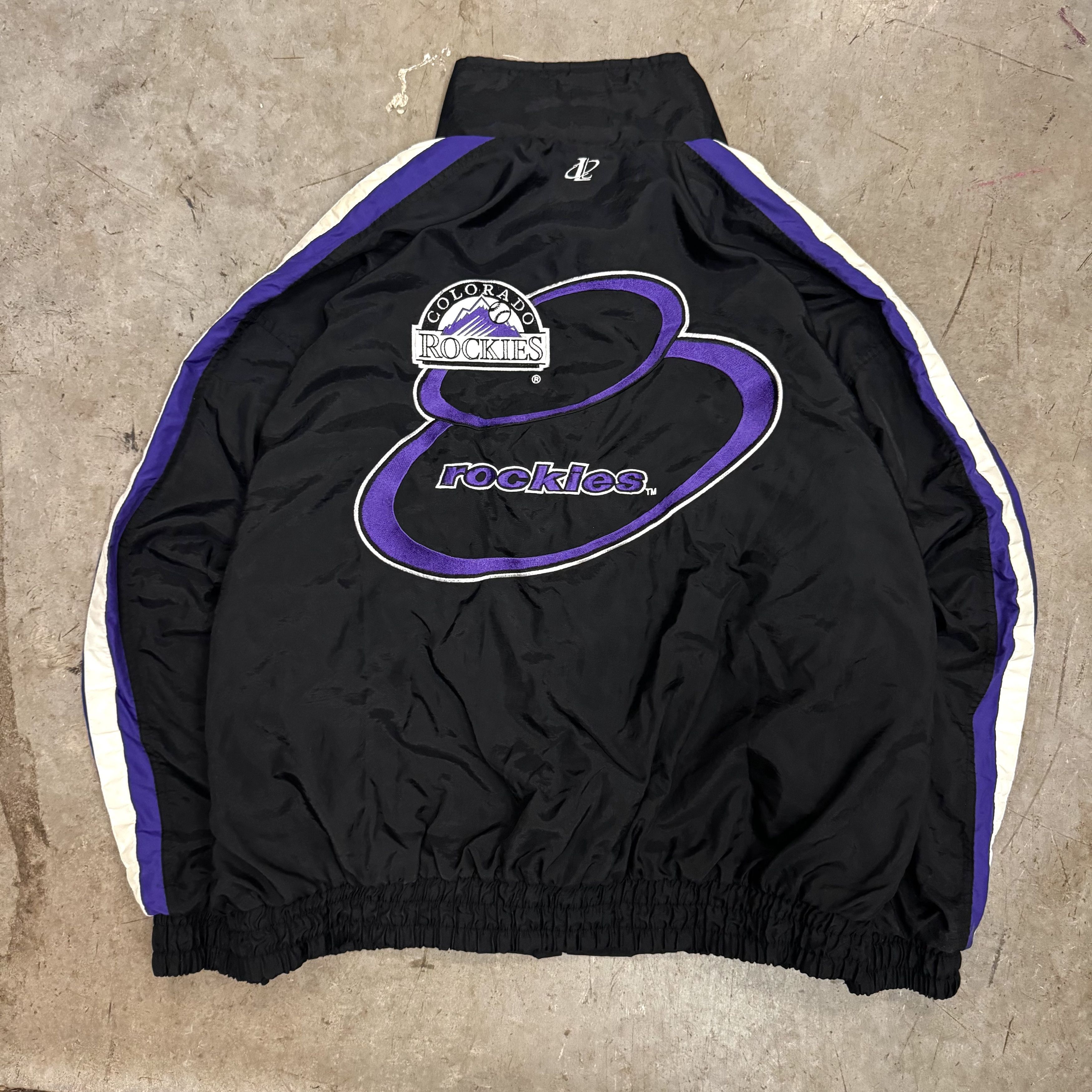 MLB VTG Colorado Rockies Logo Track Jacket Lightweight Baseball Size US XXL / EU 58 / 5 - 2 Thumbnail