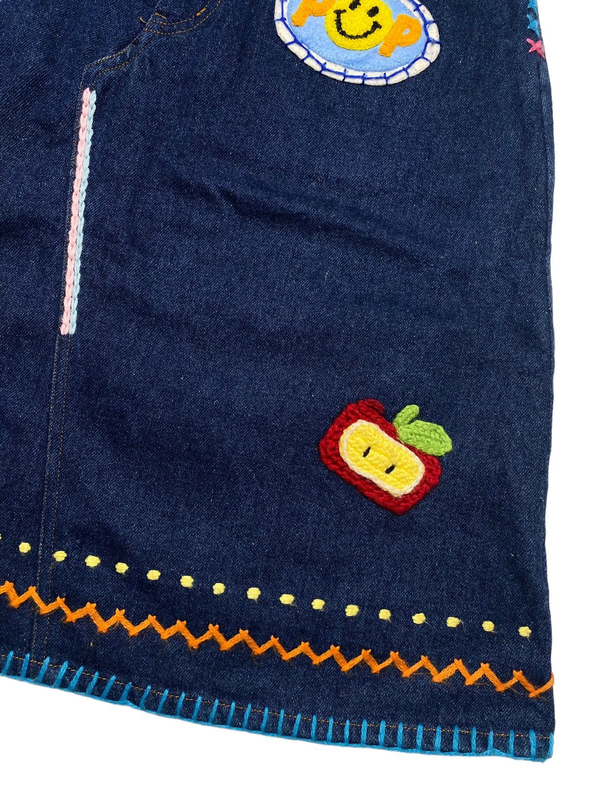 Angel Blue 2000s Angel Blue - Knitted Patch Midi Skirt Denim Size 26" / US 2 / IT 38 - 6 Thumbnail