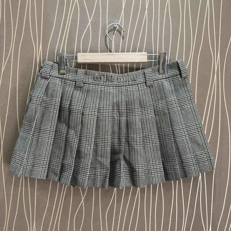 Miu Miu Miu Miu Khaki Wool Pleated Skirt 0089 Size 40" / US 18 - 1 Thumbnail