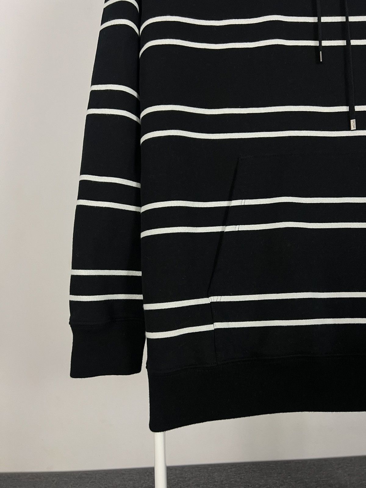 Designer × Saint Laurent Paris × Yves Saint Laurent Saint Laurent Striped Cotton Hoodie Size US L / EU 52-54 / 3 - 2 Thumbnail