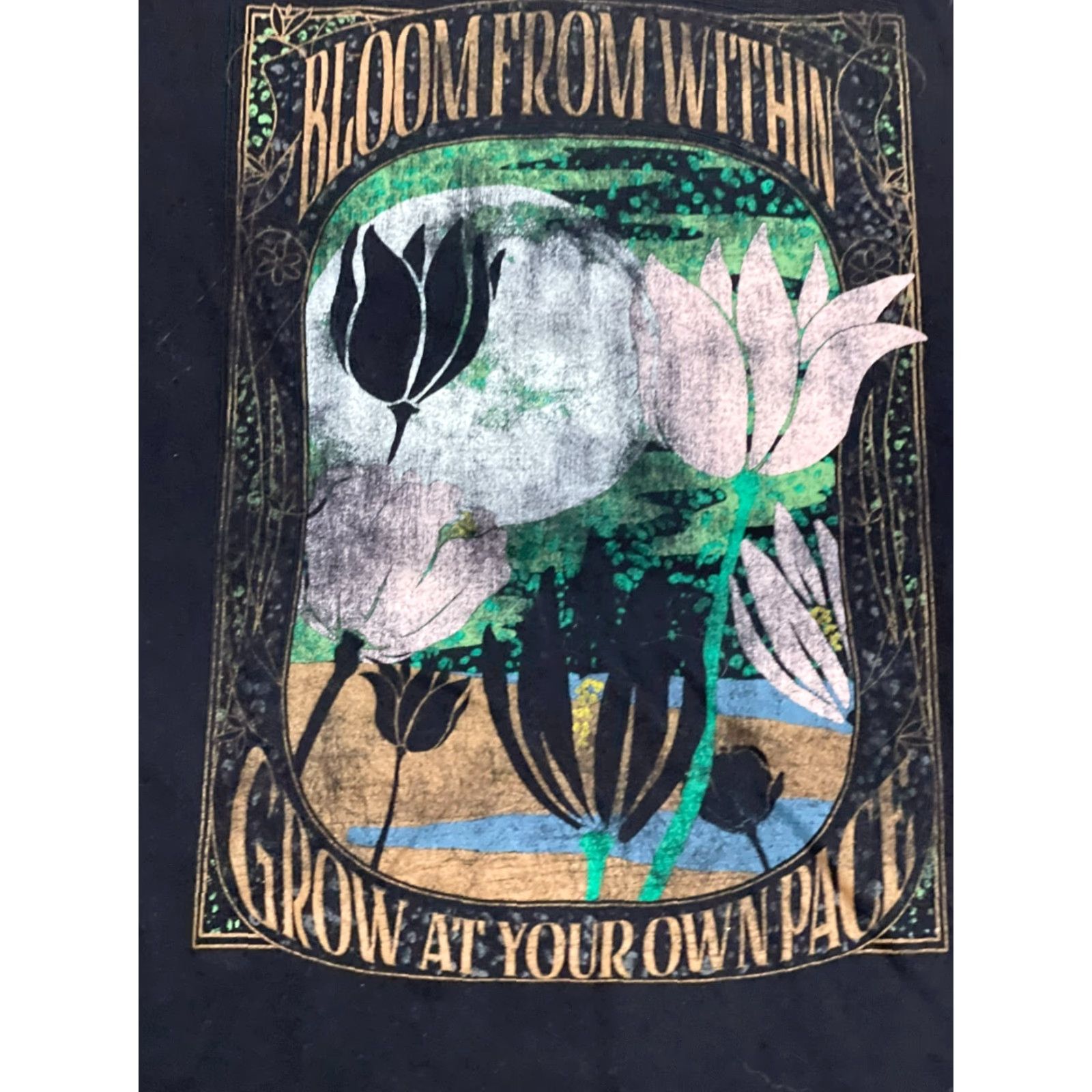 Torrid Torrid Women's T-Shirt Black 00 Bloom From Within Grow at your own Pace Regular Round Neck Casual Fall Spring Summer Mens Womens Girls Boys Size XXS / US 00 / IT 34 - 5 Thumbnail