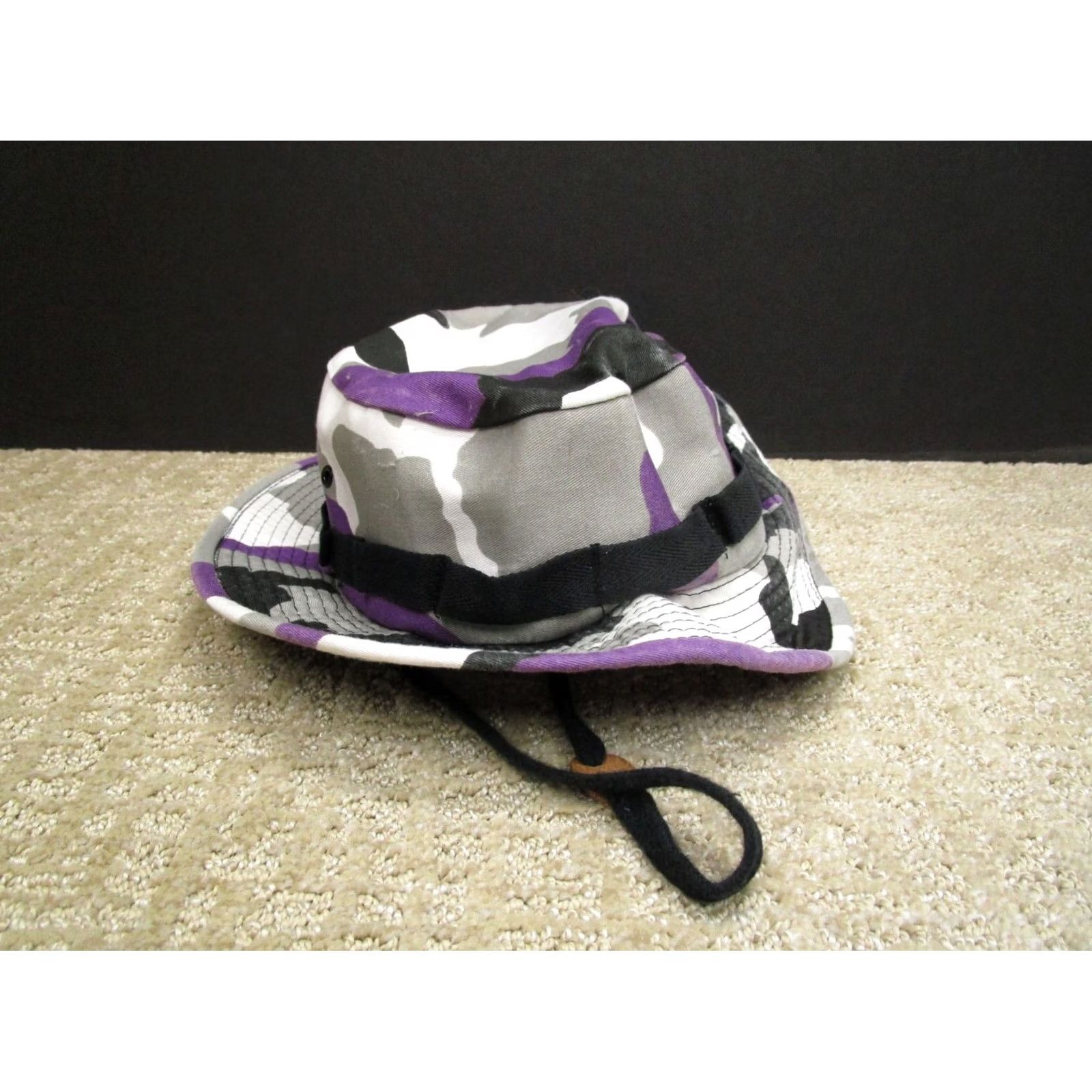 American Apparel US Military Boonie Hat Men L Purple White Camouflage Bucket Style Boonie Hat Size ONE SIZE - 2 Thumbnail