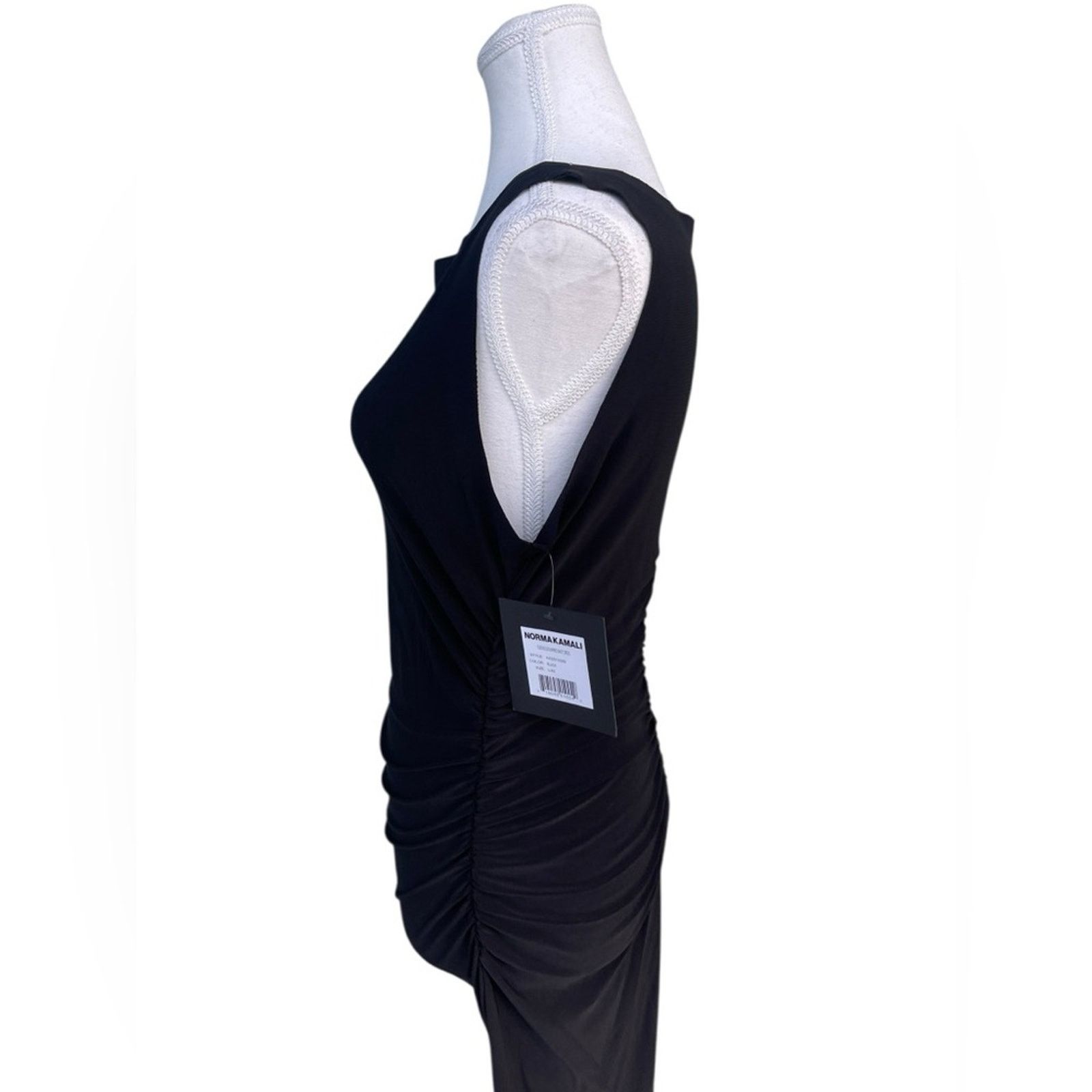 Norma Kamali NORMAM KAMALI SHIRRED WAIST DRESS SIZE:L/40 NWT Size L / US 10 / IT 46 - 6 Thumbnail