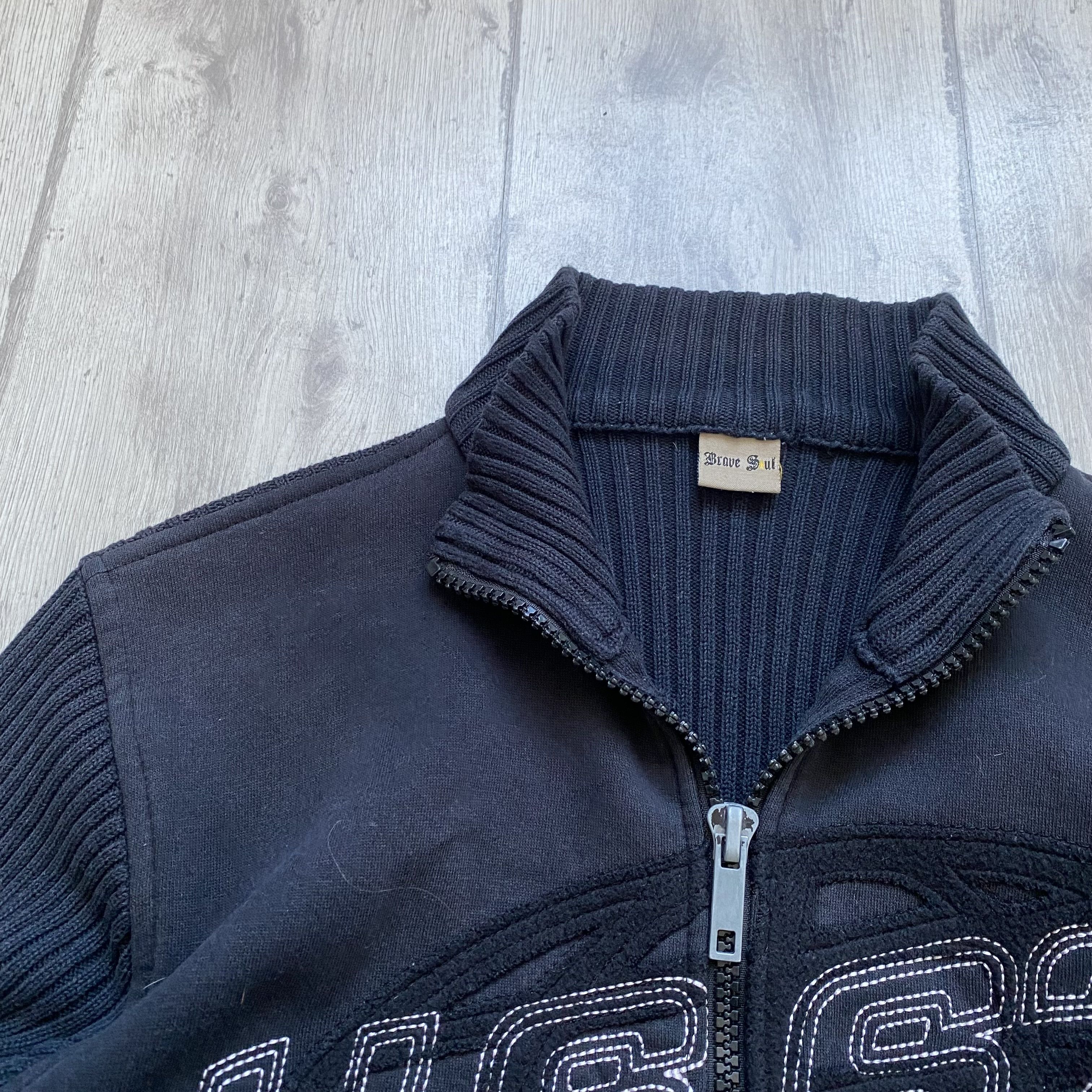 Energie Y2K Vintage 90s Diesel style Faded Ribbed knit sweater zip Size US M / EU 48-50 / 2 - 4 Thumbnail