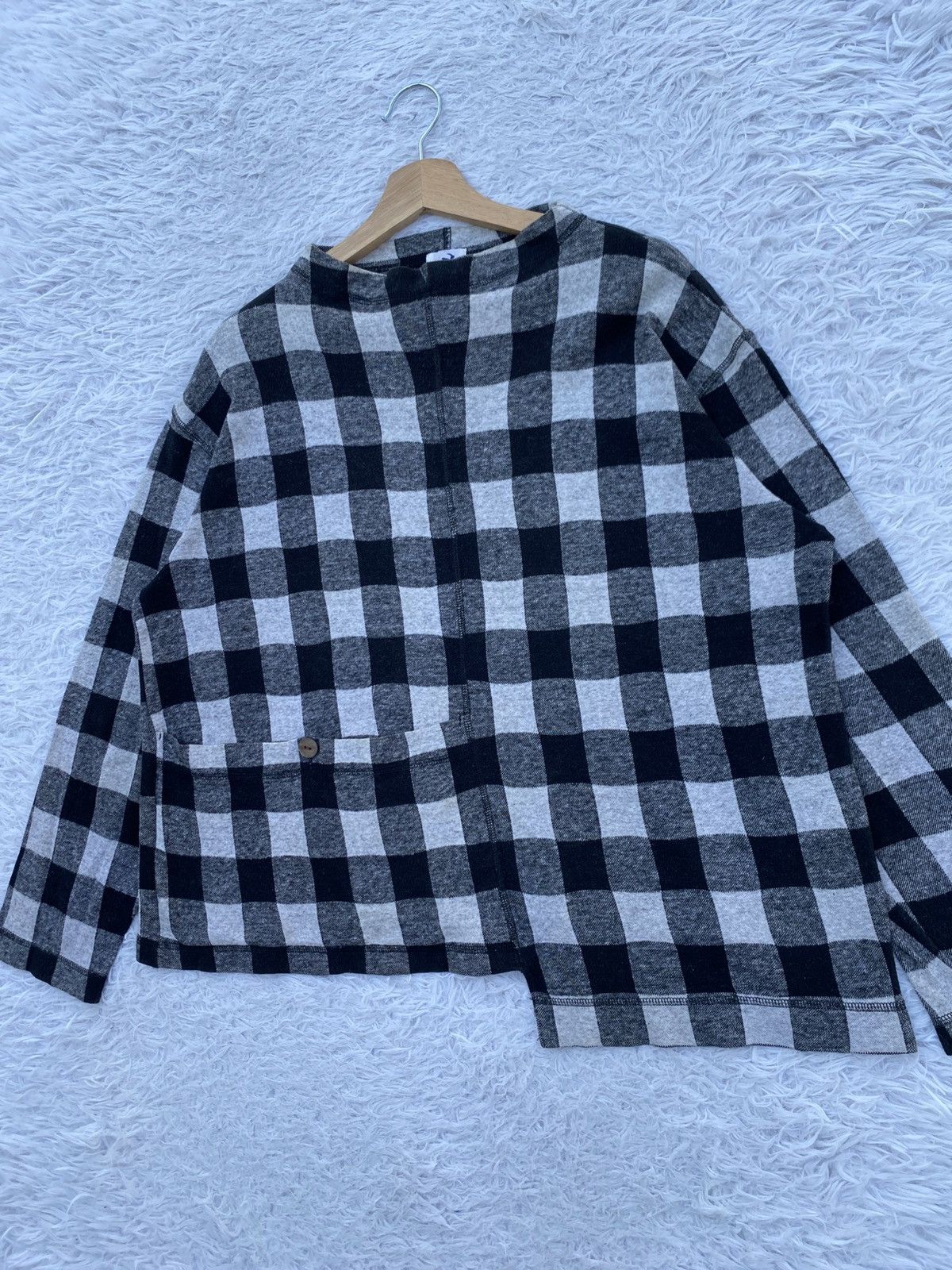 Issey Miyake Rare Vintage Hai Sporting Gear Checkered Flannel Sweater Size M / US 6-8 / IT 42-44 - 6 Thumbnail