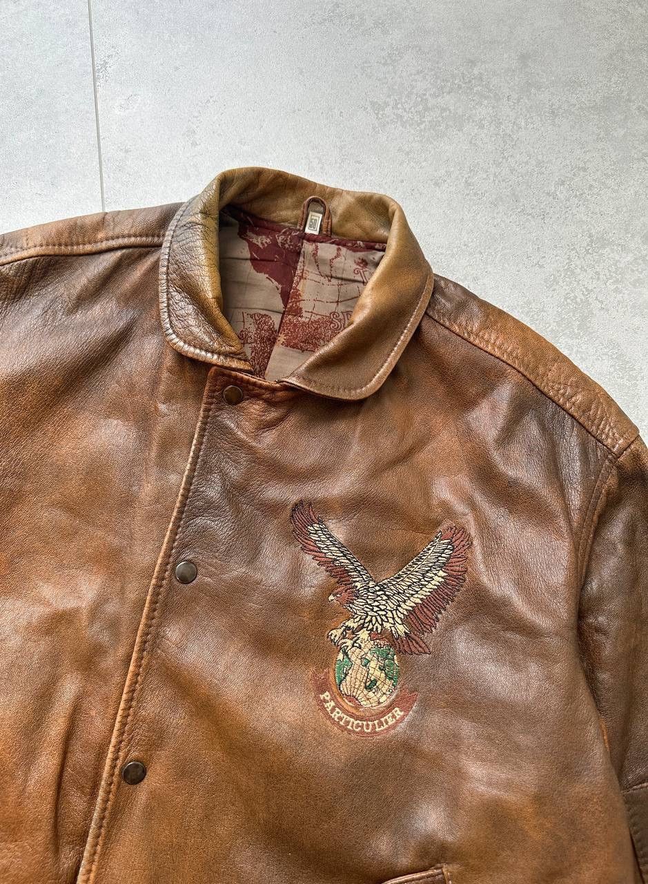 Vintage Vintage PARTICULIER AIR FORCE Leather Aviator Bomber Jacket Size US L / EU 52-54 / 3 - 8 Thumbnail