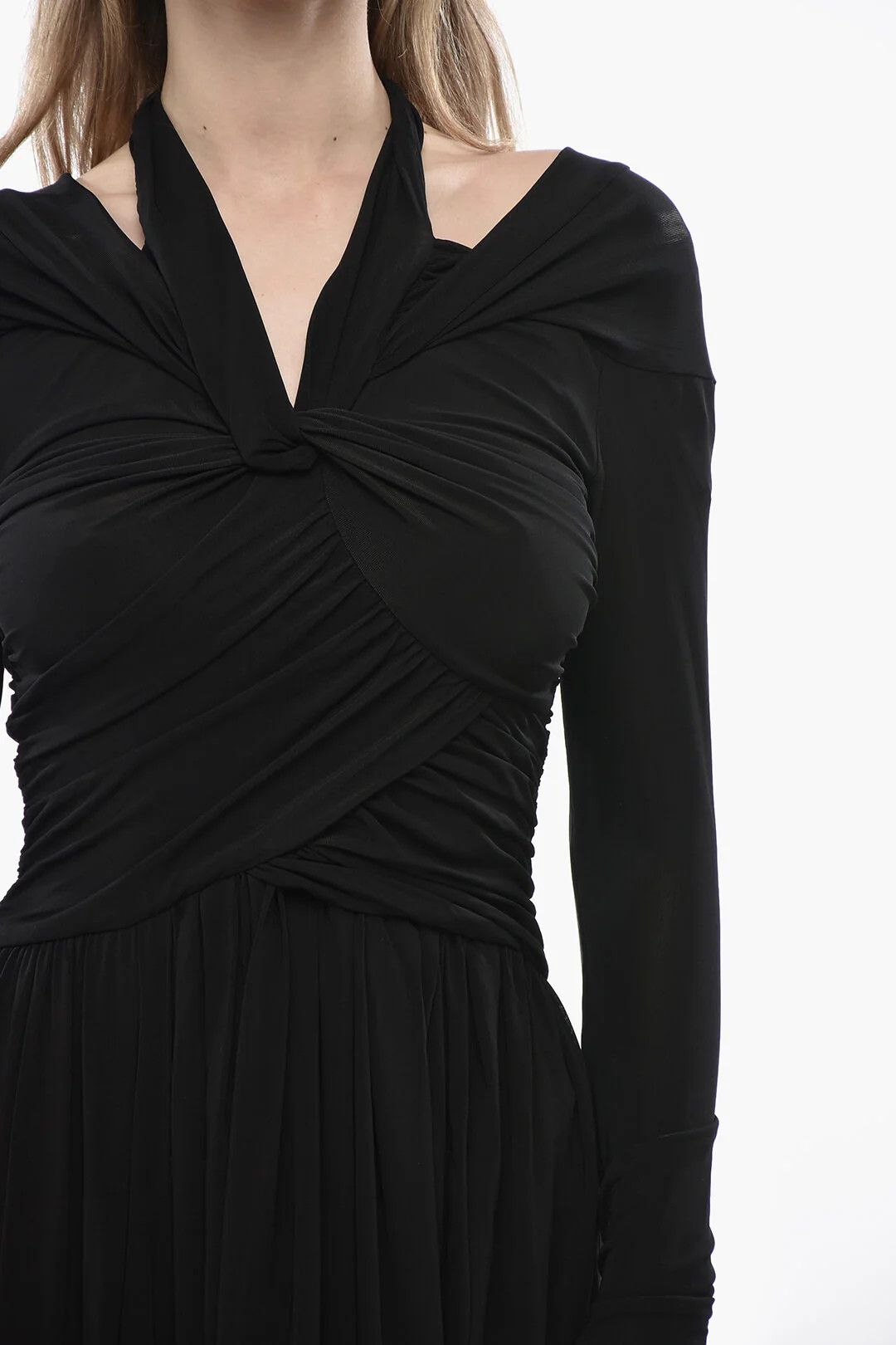 Isabel Marant og1mm0326 Stretch Viscose Flared Dress in Black Size S / US 4 / IT 40 - 3 Thumbnail