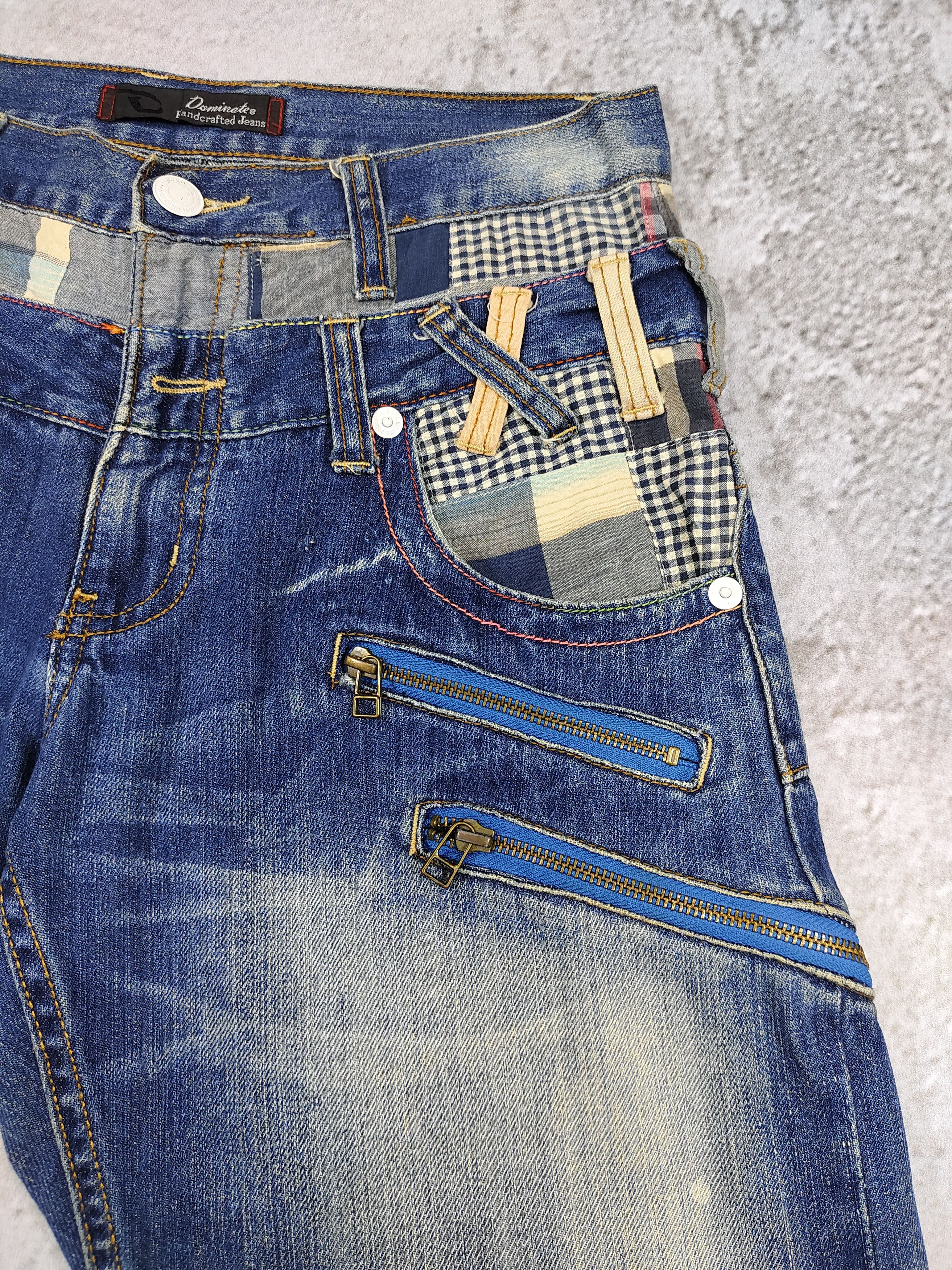 Japanese Brand 00s Dominate🇯🇵 Double Waist Patchwork Handcrafted Denim Size US 31 - 3 Thumbnail