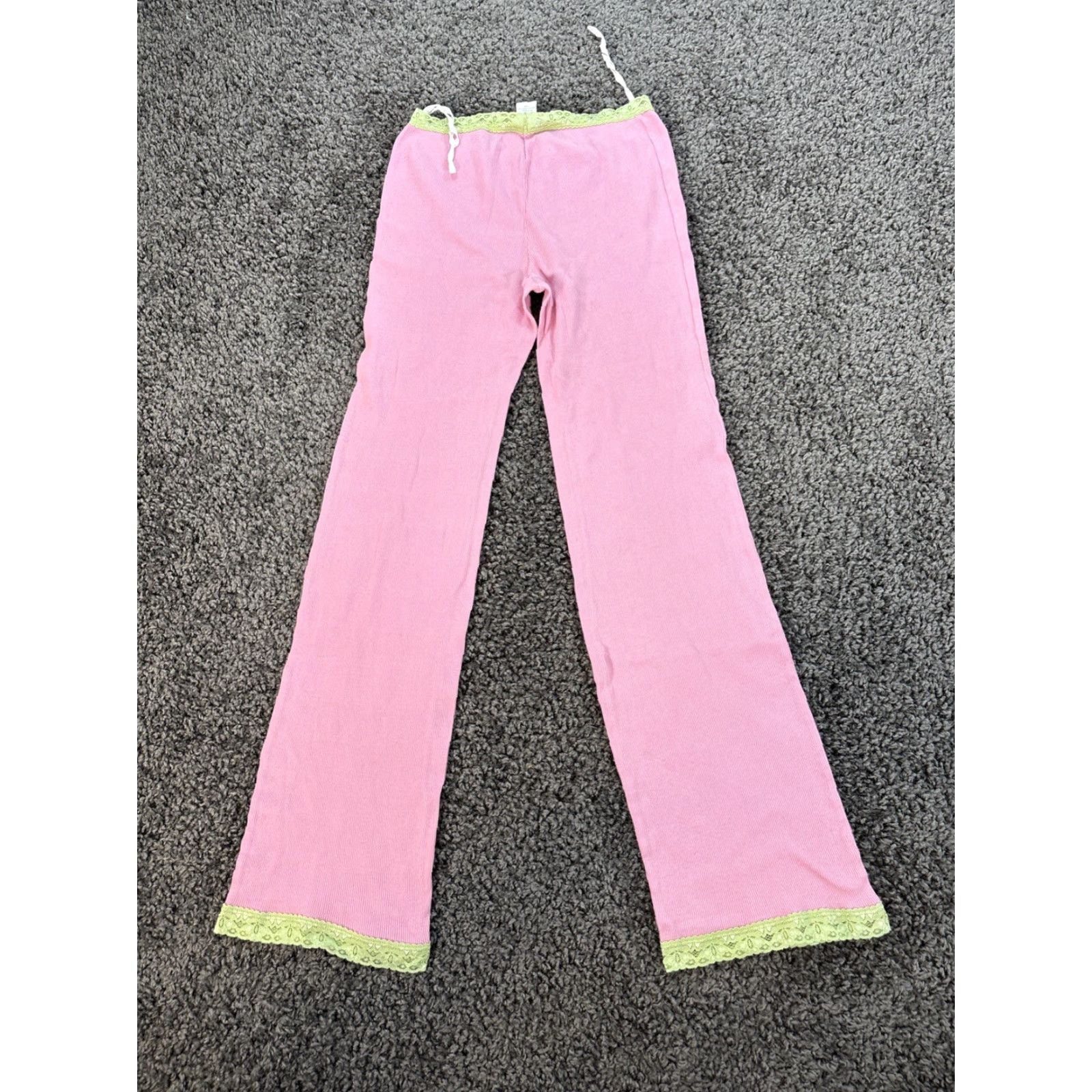 Soft Surroundings VINTAGE Soft Surroundings Pants Womens 90s Flared Low Rise Sweatpants Pink 26 L 28in 90s Thermal Lace Trim Flex? Size 36" / US 14 / IT 50 - 7 Thumbnail