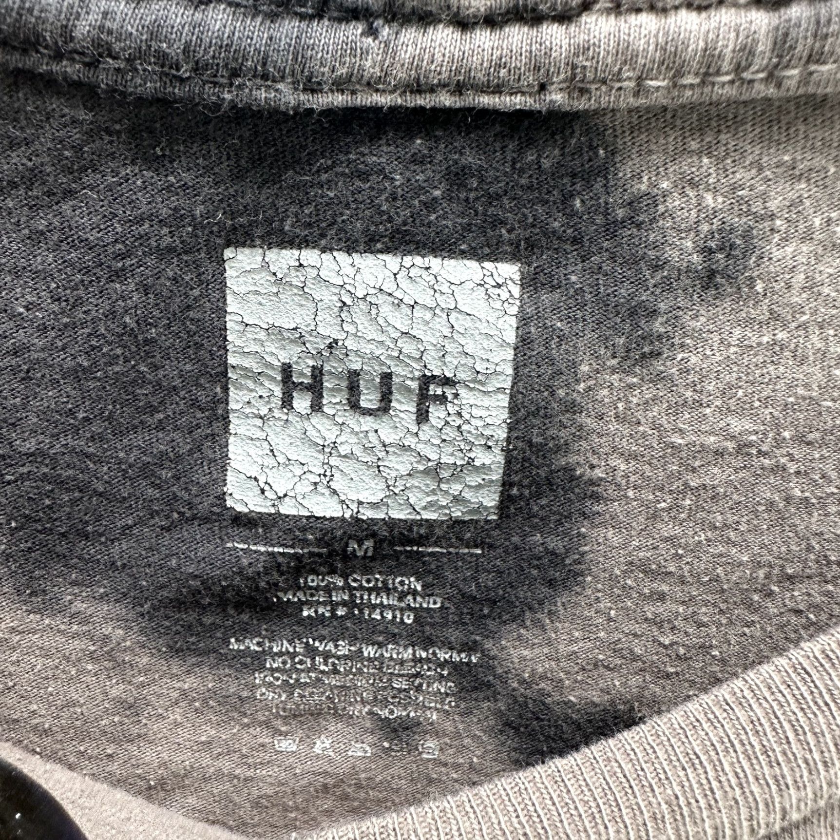 Huf HUF Thrasher Shirt Mens M Black Tie Dye Flame Logo Skate Tee Cotton Shirt Size US M / EU 48-50 / 2 - 7 Thumbnail