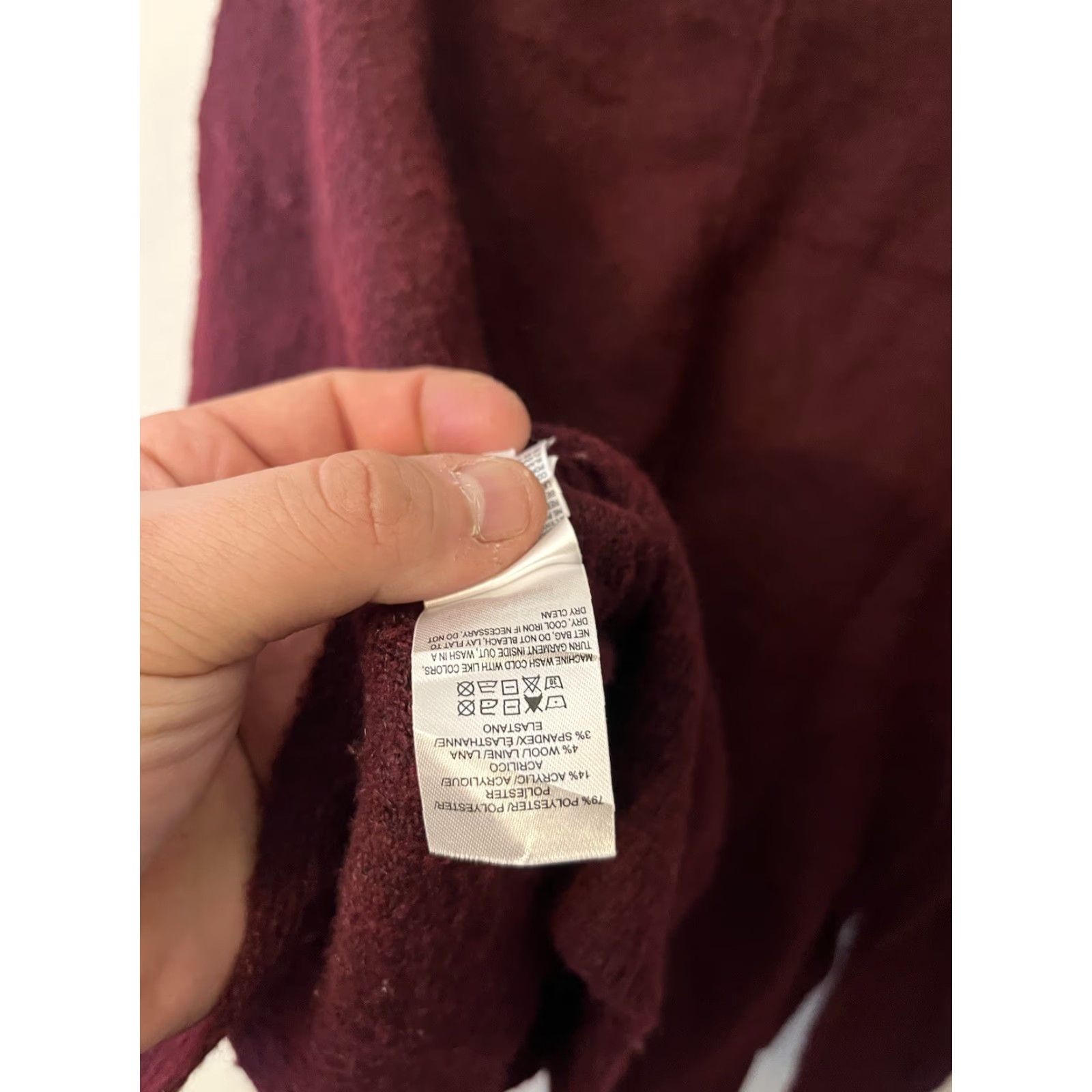 Lucky Brand Lucky Brand Sweater Womens Small Maroon V-Neck Pullover Polyester Wool Blend Knit All Seasons Lightweight Oversized Size S / US 4 / IT 40 - 4 Thumbnail