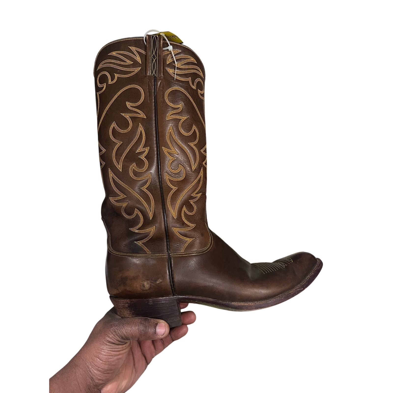 Lucchese Vintage Lucchese Mens 12 Espresso Smooth Boots Round Toe USA Size US 12 / IT 42 - 6 Thumbnail