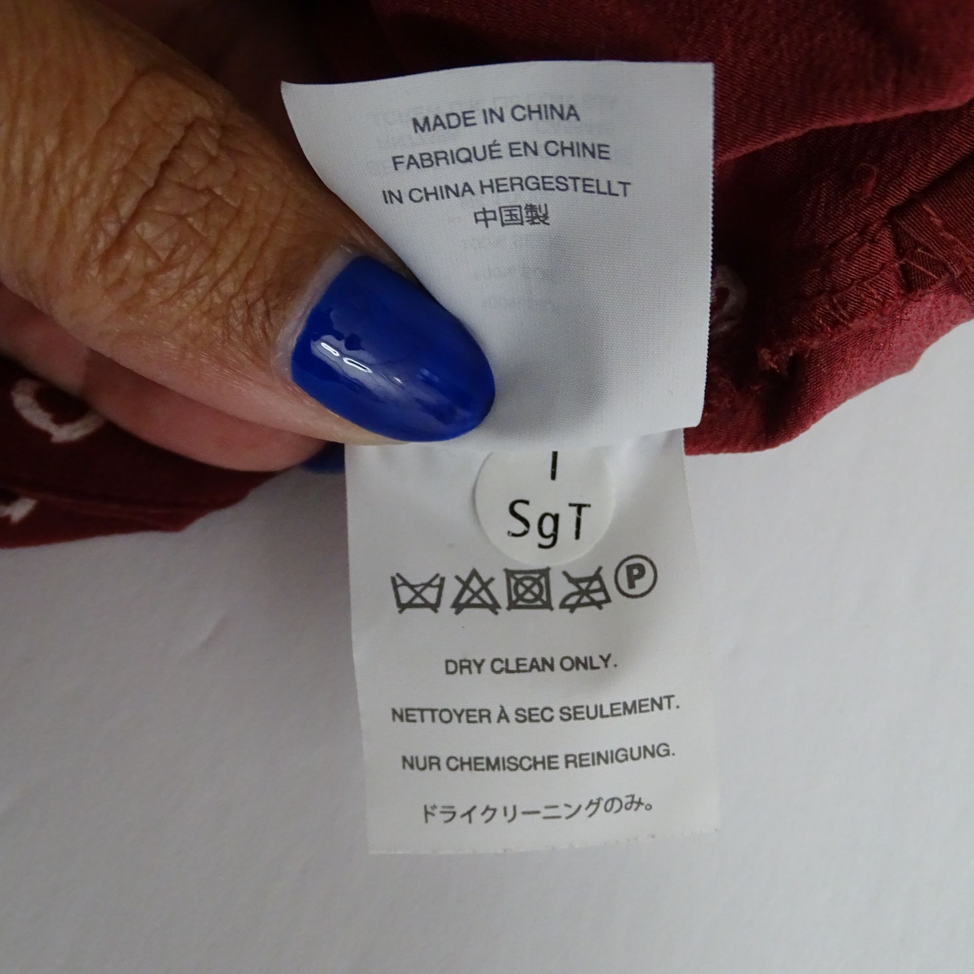 J.Crew J Crew Burgundy Red Wrap Printed Silk Blouse Top Size XS Size XS / US 0-2 / IT 36-38 - 7 Thumbnail