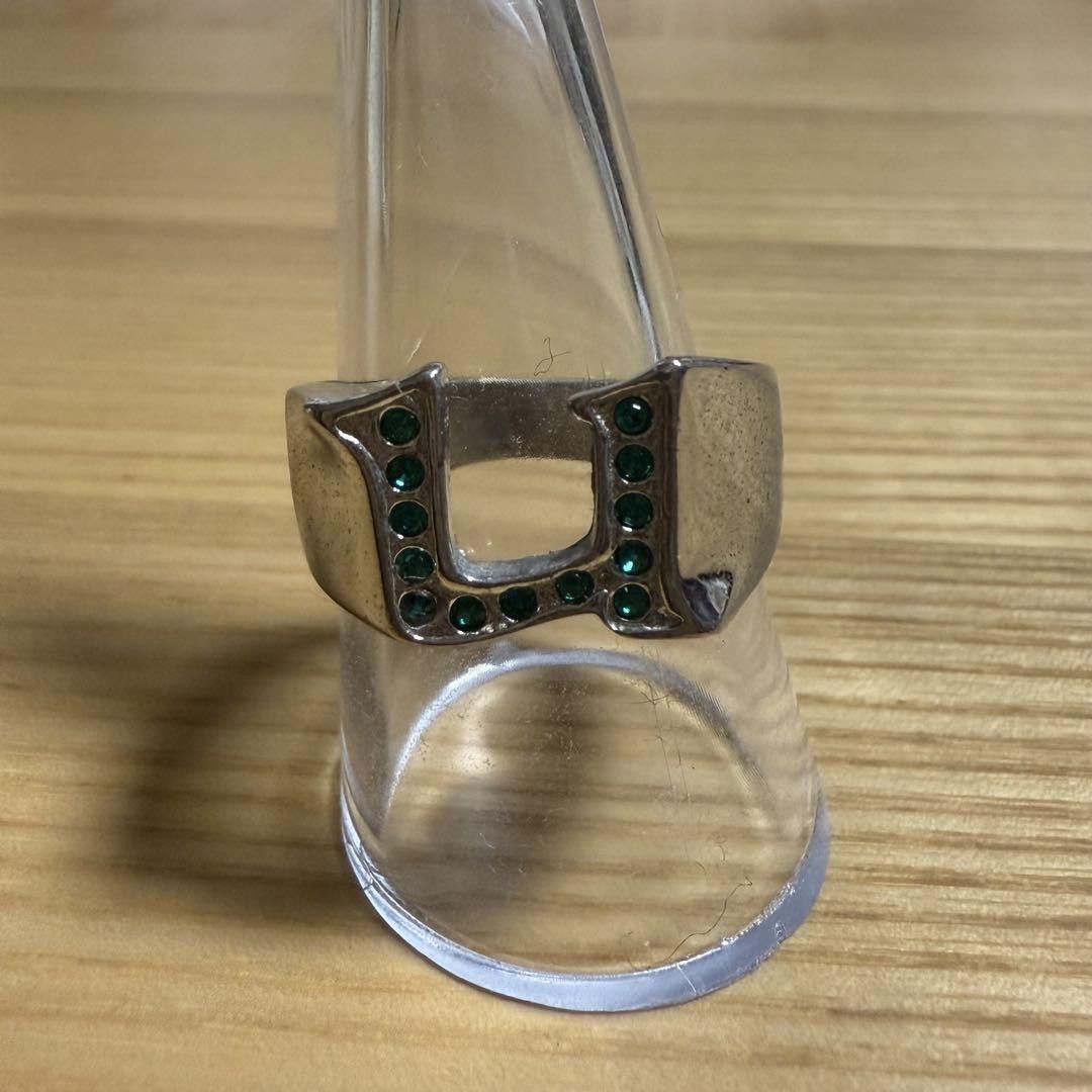 Undercover .925 Silver Rhinestone U Logo Ring Size ONE SIZE - 1 Thumbnail