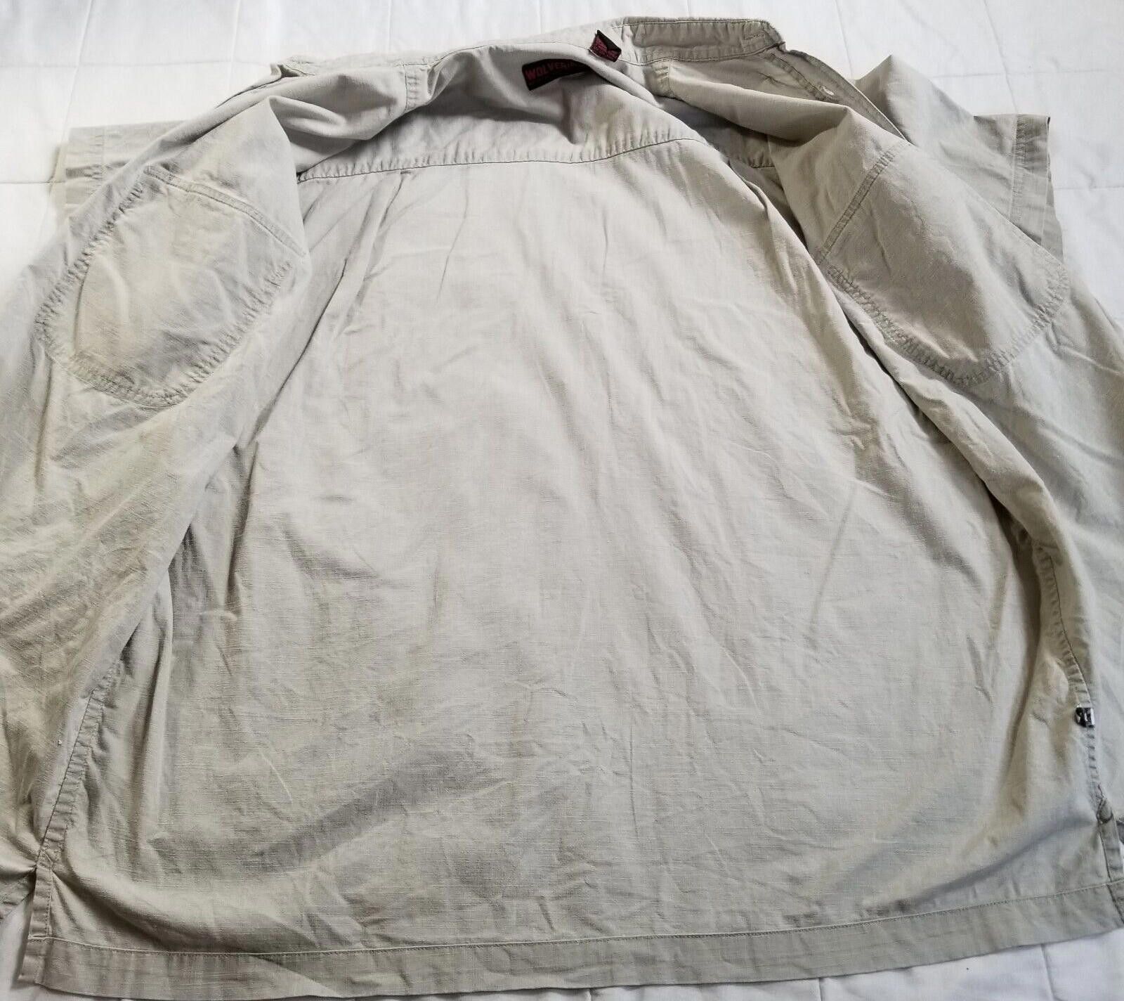 Wolverine Wolverine Large Tan 100% Cotton Button Up Short Sleeve Shirt Size US L / EU 52-54 / 3 - 3 Thumbnail