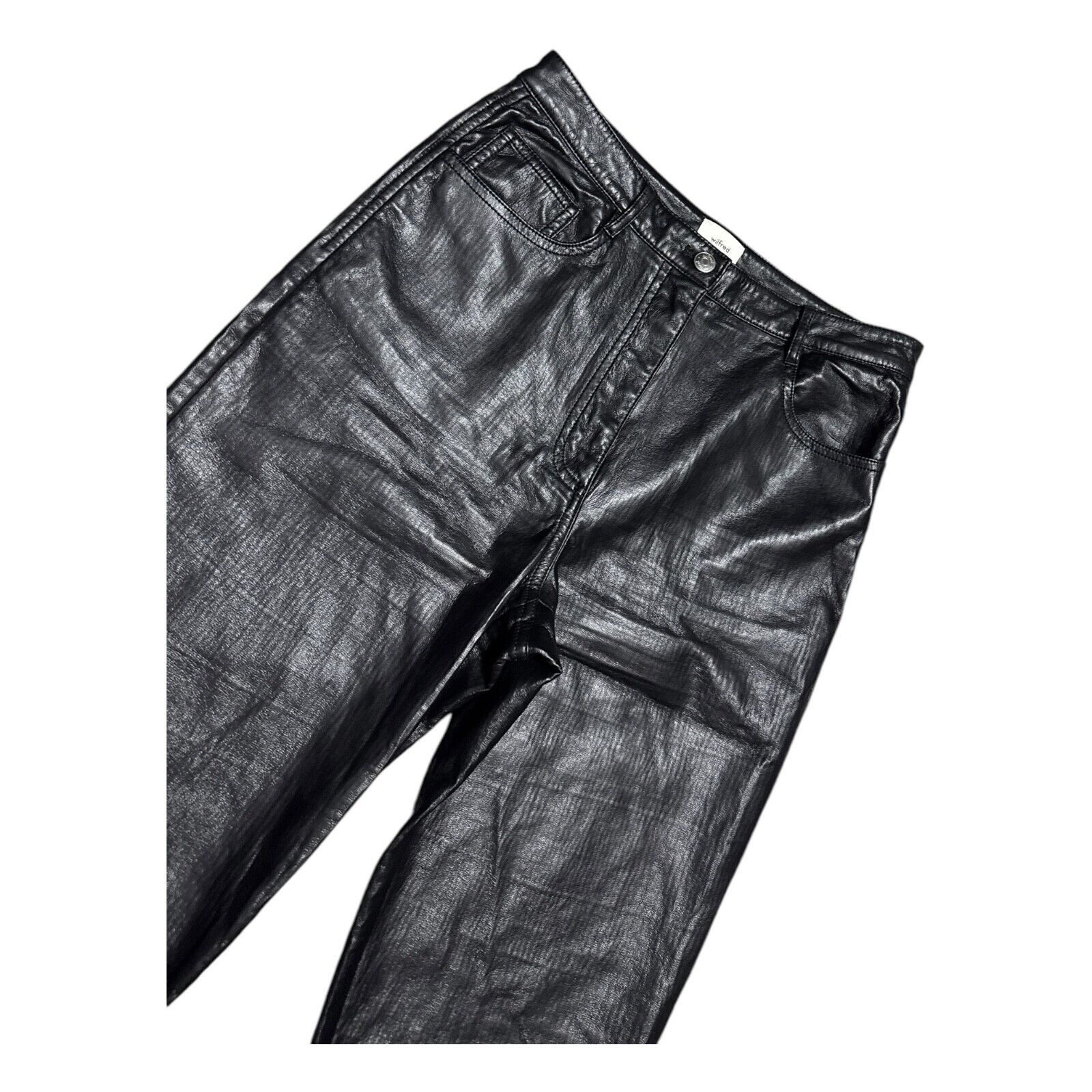 Aritzia WILFRED Aritzia VEGAN FAUX LEATHER Designer Shiny Pants 4 Size 28" / US 6 / IT 42 - 2 Thumbnail