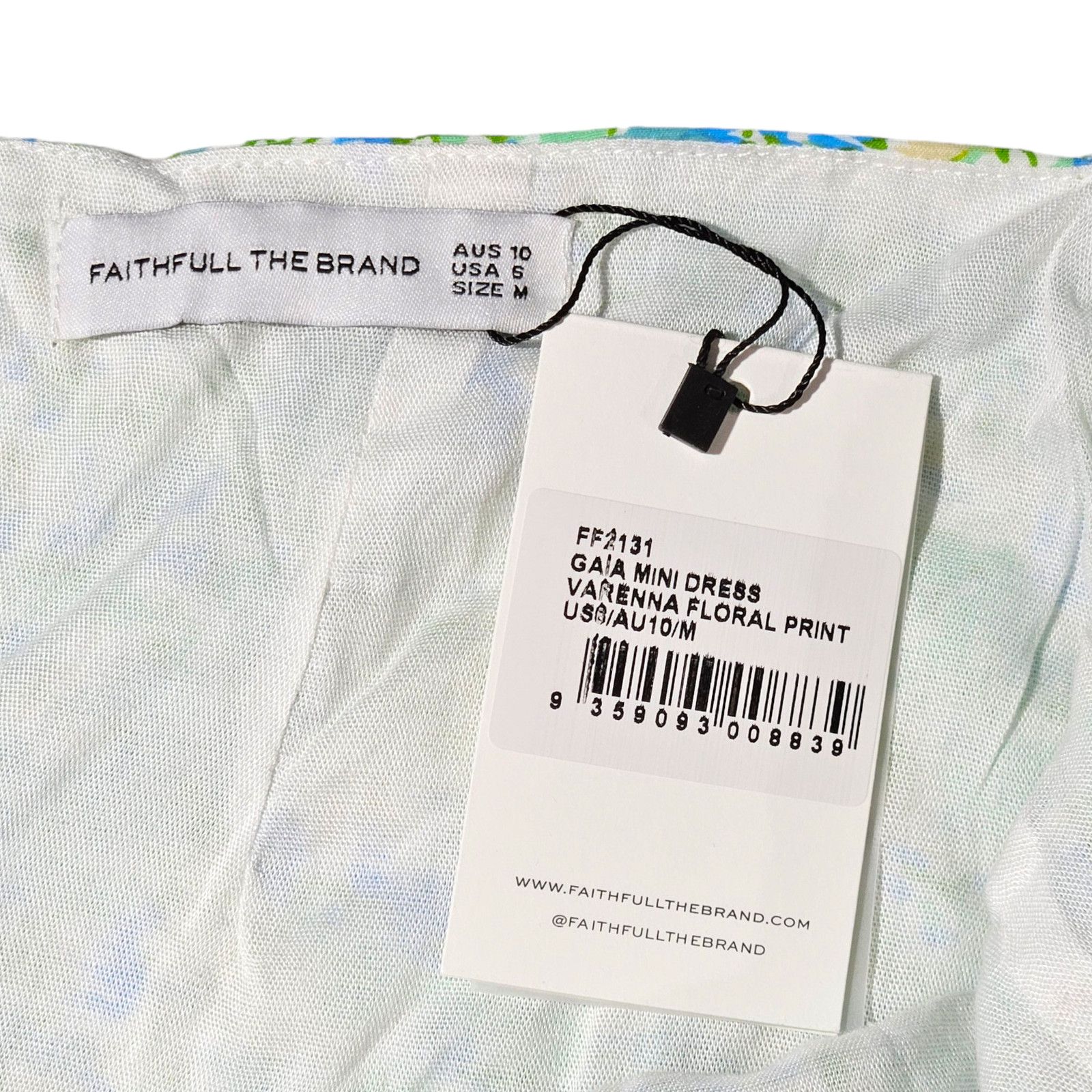 FAITHFULL NWT Faithfull the Brand Gaia Mini Dress Sz. 6 [M] Blue Green Size M / US 6-8 / IT 42-44 - 8 Thumbnail
