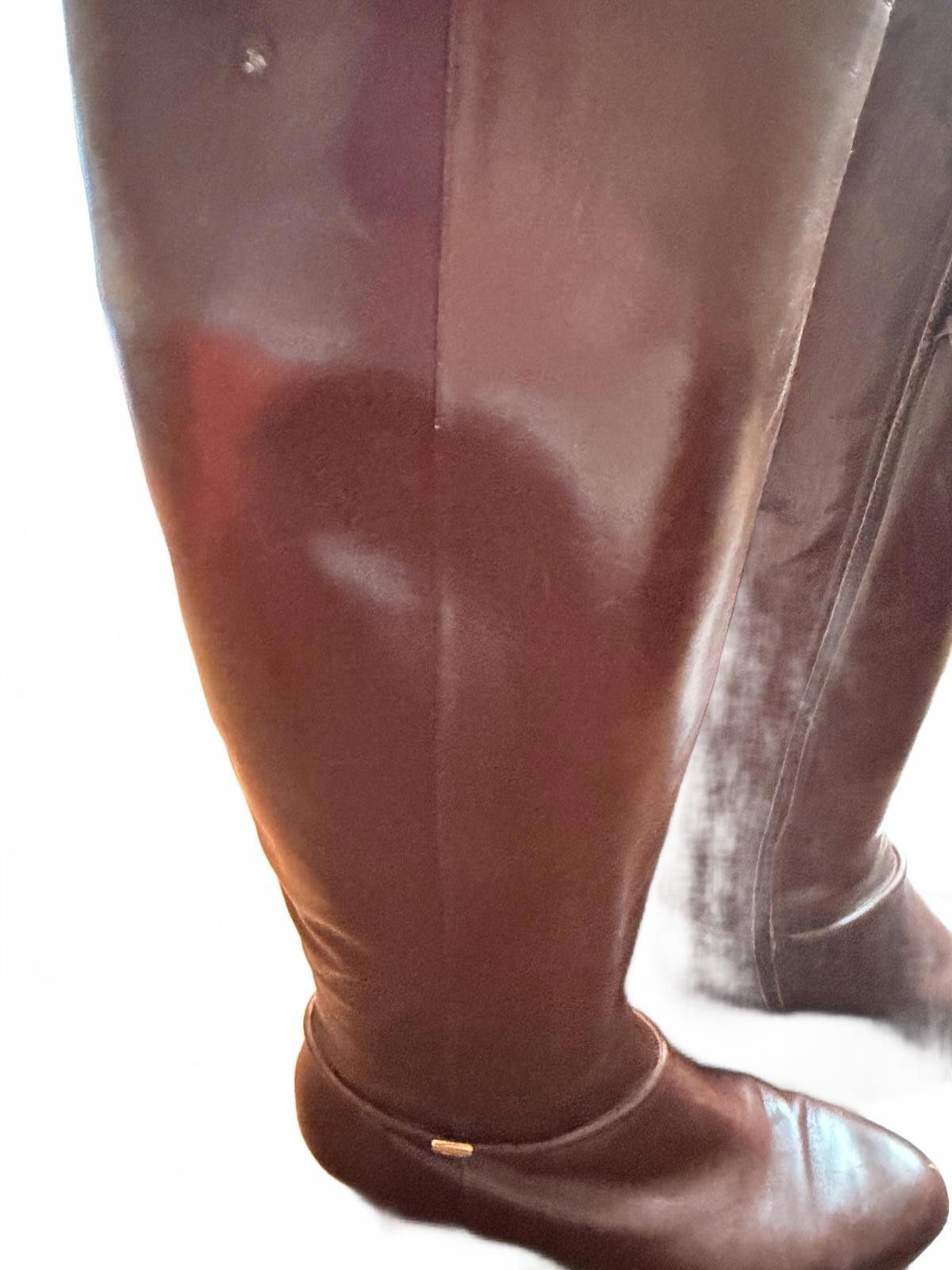 Salvatore Ferragamo Salvatore Ferragamo Leather Knee-High Boots Side Zipper Size US 7 / IT 37 - 4 Thumbnail