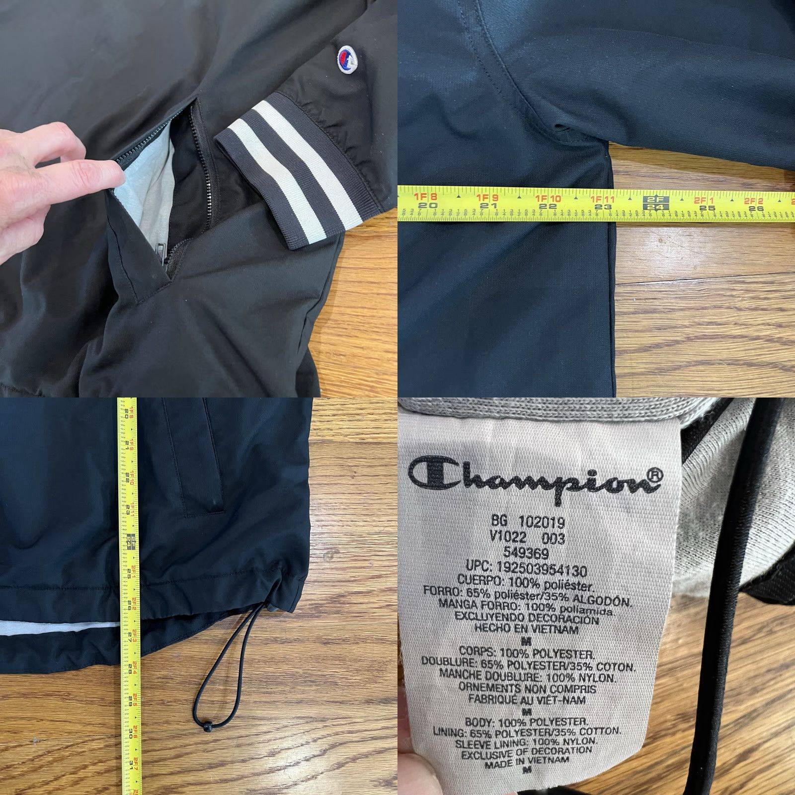 Champion Champion Jacket Mens Medium Black Scout Stadium Wind Water Resistant Baseball Size US M / EU 48-50 / 2 - 8 Thumbnail