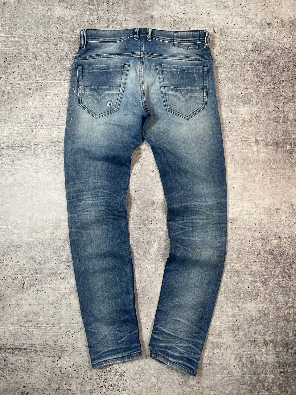 Diesel Vintage 00s Diesel Thommer Distressed Slim Denim Jeans Y2K Size US 30 / EU 46 - 4 Thumbnail