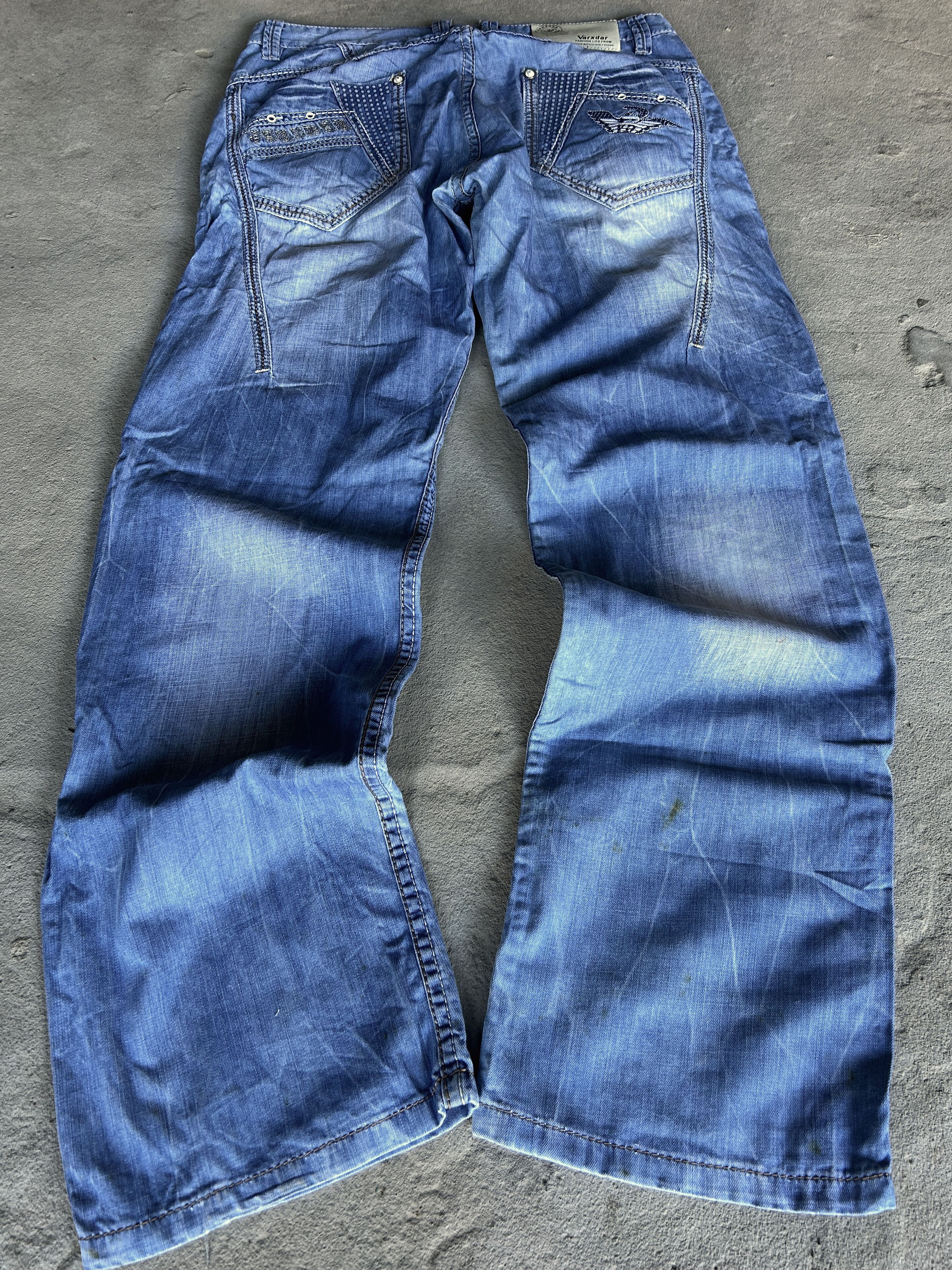 Vintage Vintage Wash Blue Denim Jeans Embroidered Pocket Y2K Style Size US 32 / EU 48 - 1 Thumbnail