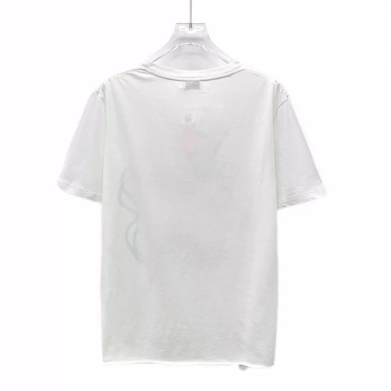 Saint Laurent Paris Saint Laurent Paris White letter printed cotton round neck Size XS / US 0-2 / IT 36-38 - 2 Thumbnail