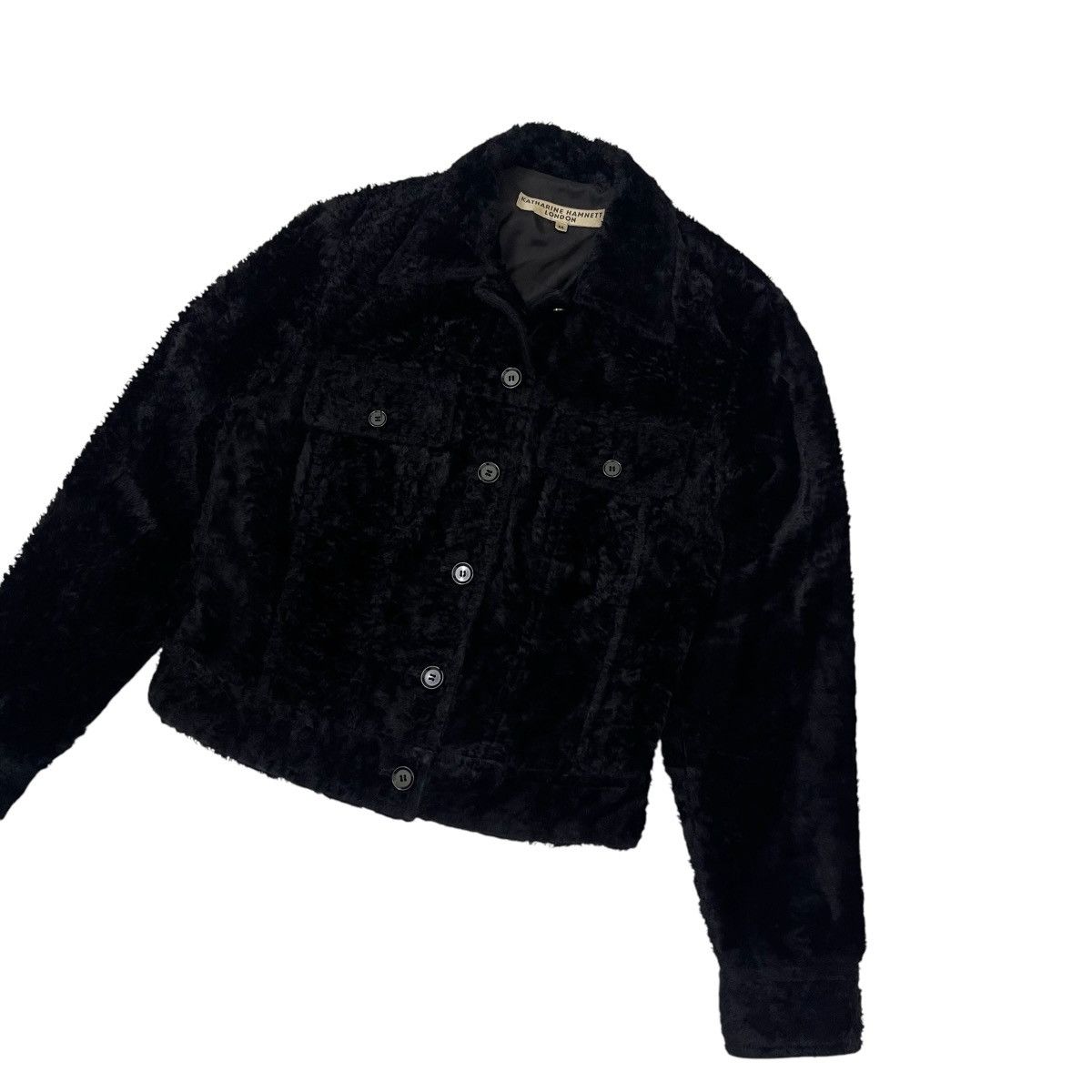 Katharine Hamnett London ⚡️Vintage Katharine Hamnett London Faux Fur Cropp Jacket Size M / US 6-8 / IT 42-44 - 7 Thumbnail