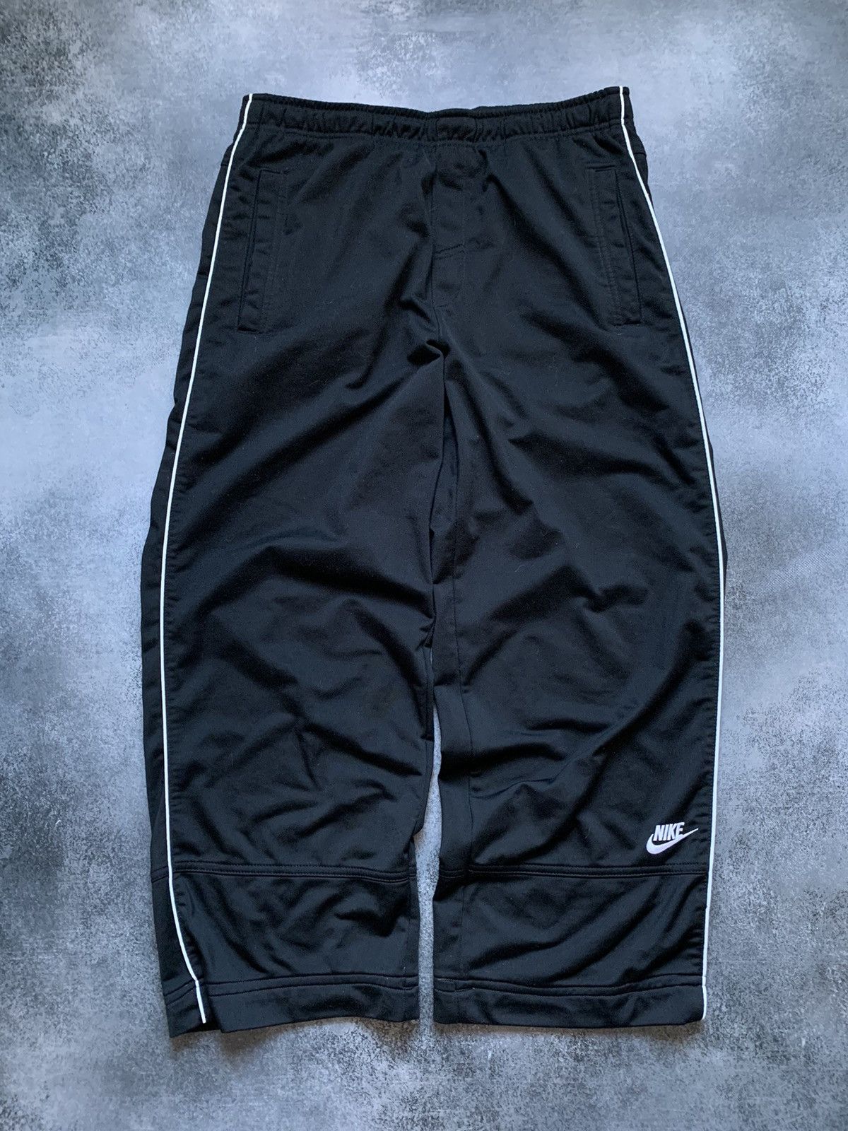 Nike × Vintage Vintage Nike Track Pants Drill Y2K style Swoosh Size US 33 - 1 Thumbnail