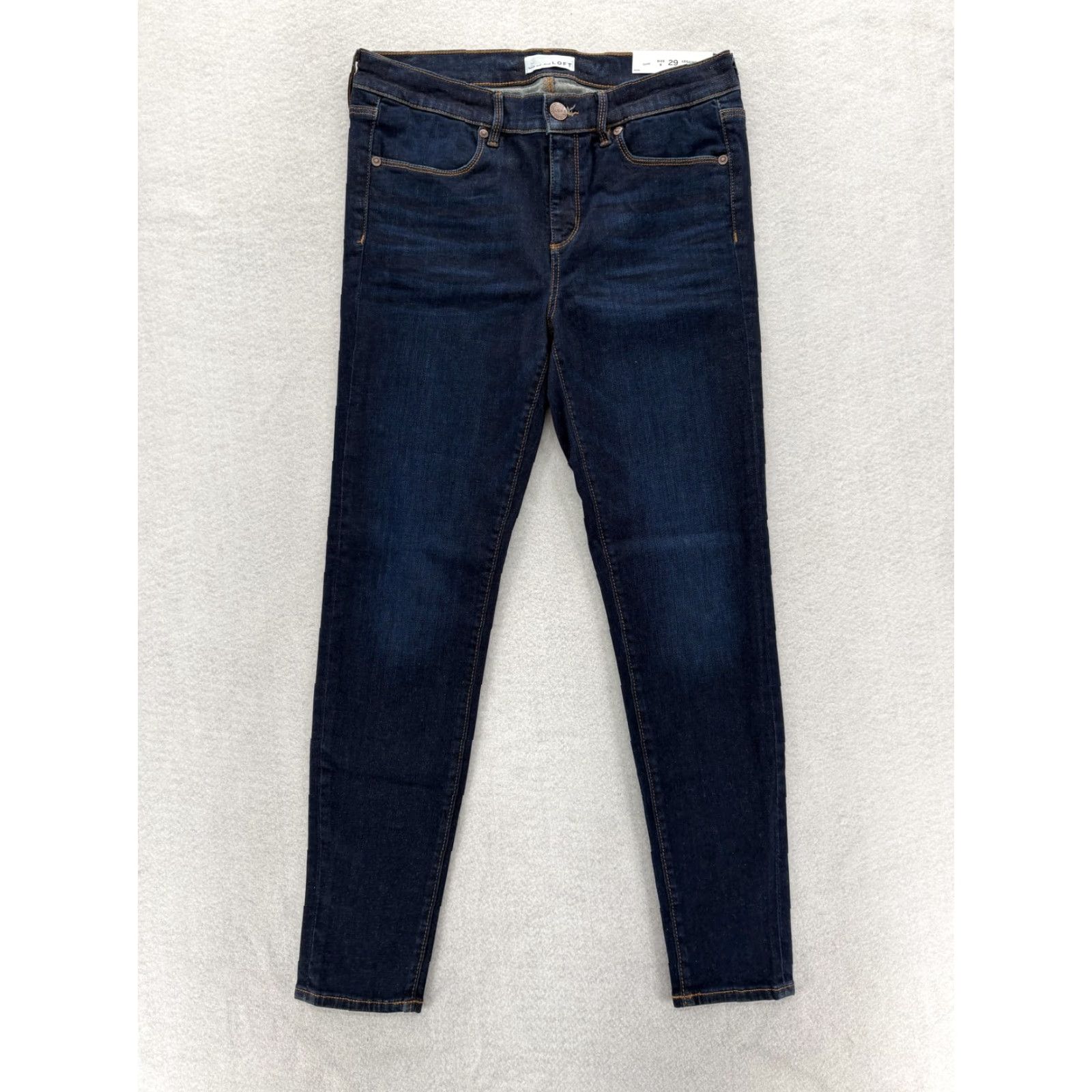 Loft VINTAGE Loft Jeans Womens 29/8 Dark Wash Blue Legging Skinny Stretch Denim Preppy Casual Size 30" / US 8 / IT 44 - 2 Thumbnail