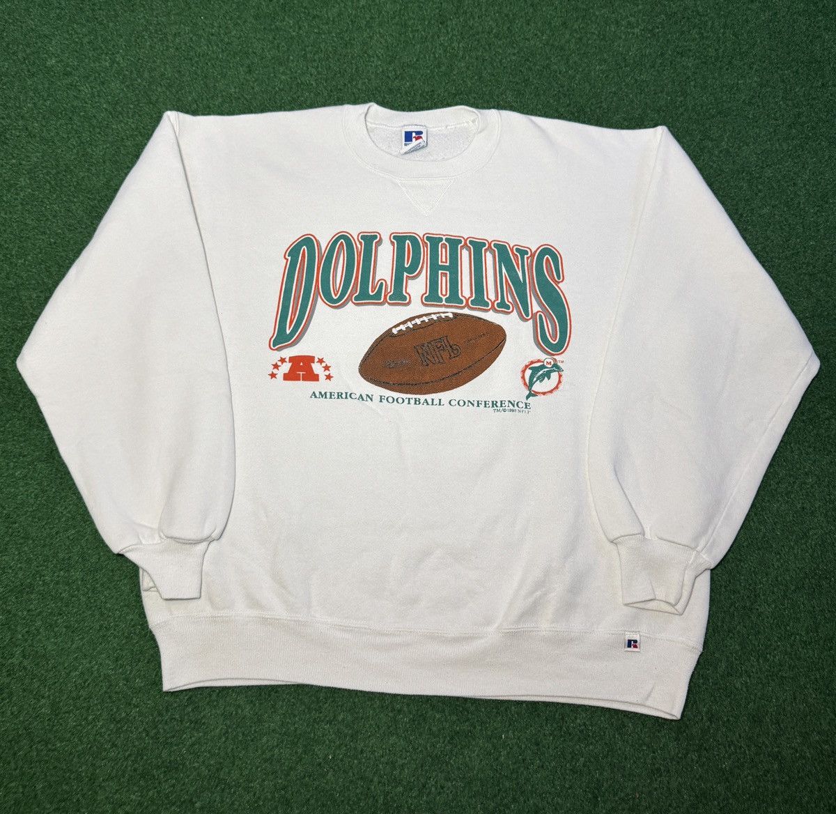 Russell Athletic Vintage 90s Miami Dolphins Russell Athletic XL Sweatshirt Size US XL / EU 56 / 4 - 1 Thumbnail