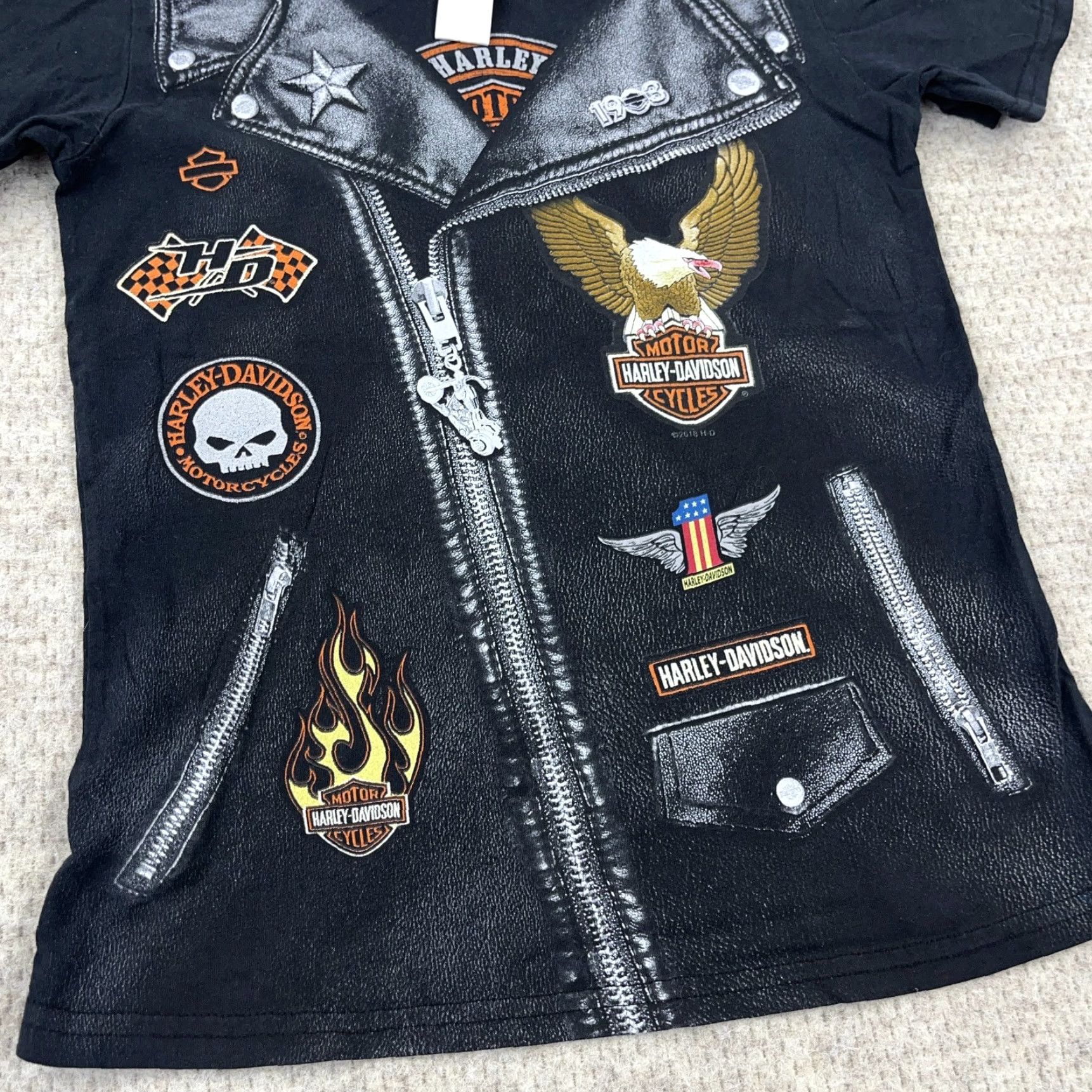Harley Davidson Harley-Davidson Shirt Women Small Black Biker Tee Y2K All Over Ladies Vintage No Size S / US 4 / IT 40 - 3 Thumbnail
