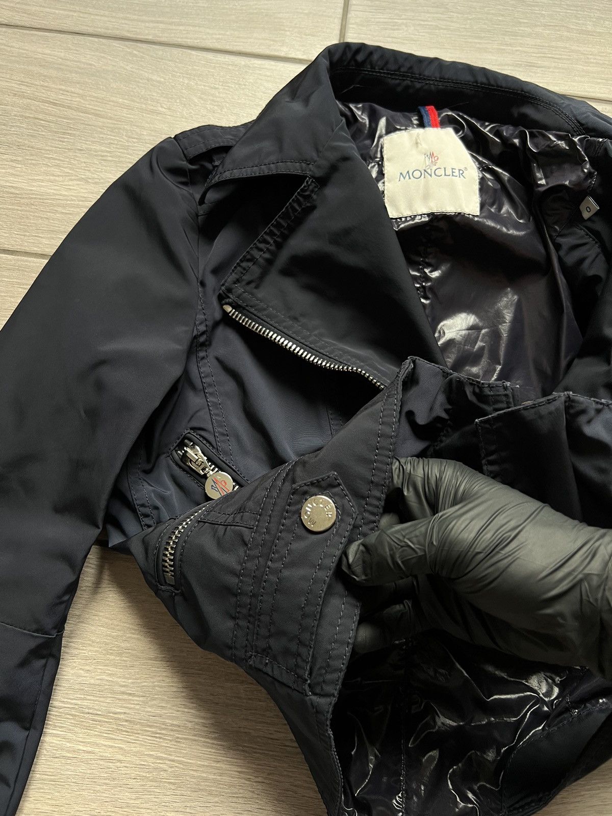 Moncler Moncler Jacket Navy Nylon Biker Chateaubriand Vintage Size S / US 4 / IT 40 - 10 Thumbnail