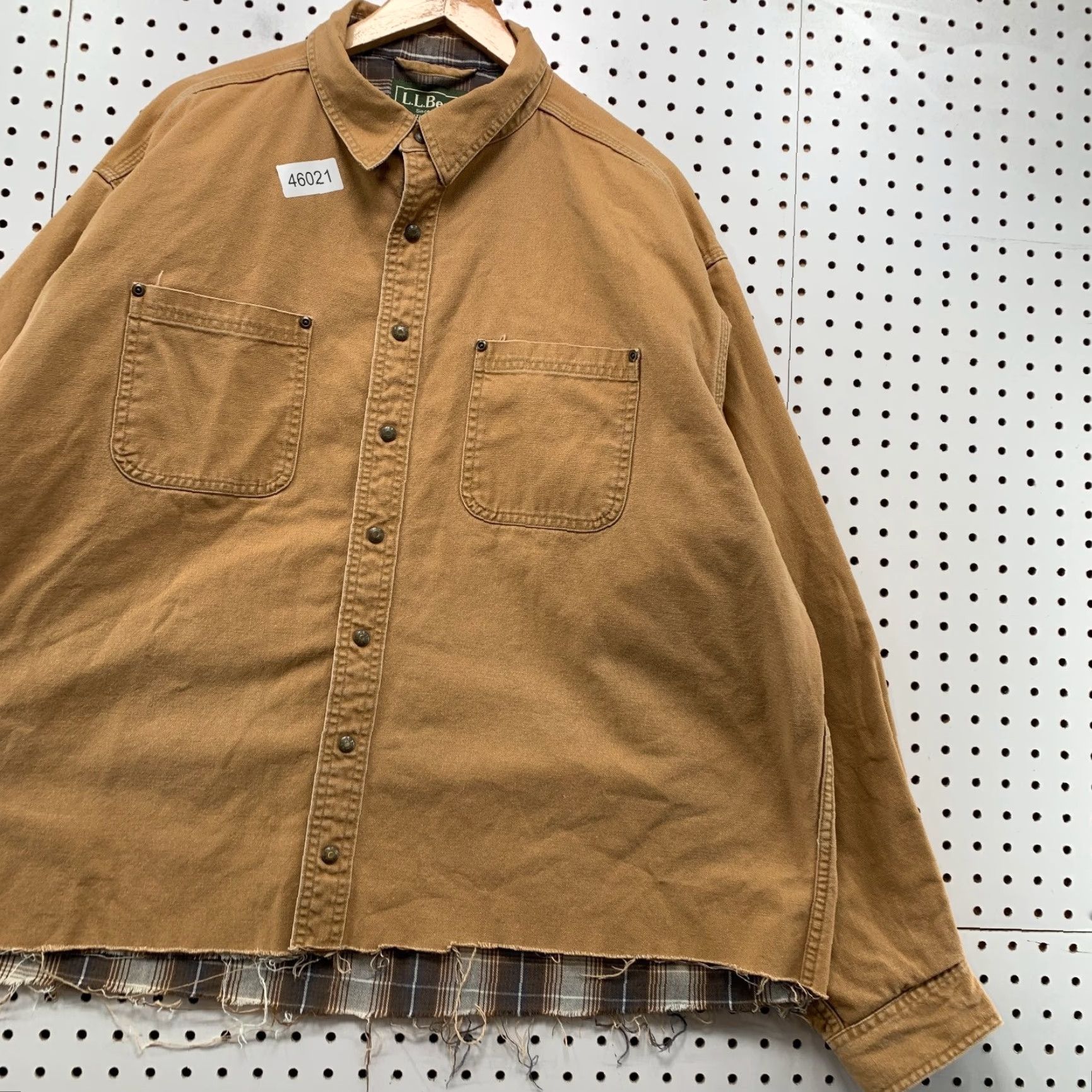 Vintage LL Bean Canvas Snap Jacket Mens 2XL Cropped Flannel Lined Shacket Workwear Jacket Size US XXL / EU 58 / 5 - 3 Thumbnail