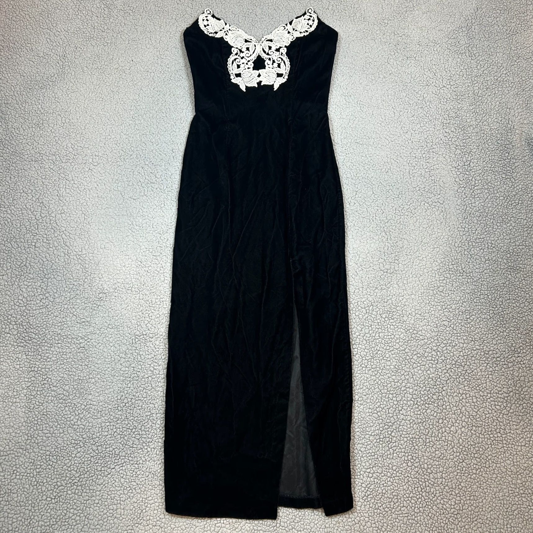 VINTAGE Jessica McClintock Gunne Sax Halter Black Velvet Cocktail Dress S  Black Halter Midi Dress Womens