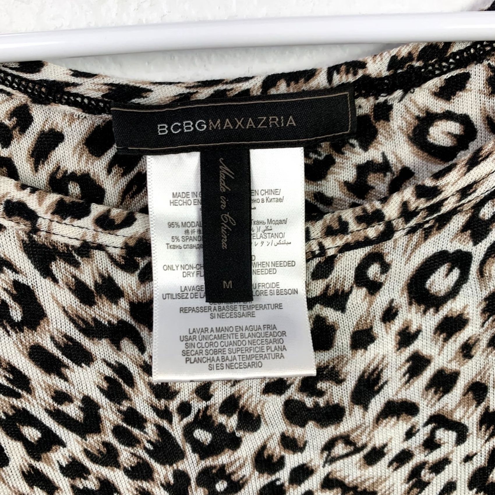 Bcbgmaxazria BCBGMAXAZRIA Animal Print Long Sleeve Dress Medium Multicolor Leopard A-Line, Bodycon, Long Dress Size M / US 6-8 / IT 42-44 - 3 Thumbnail