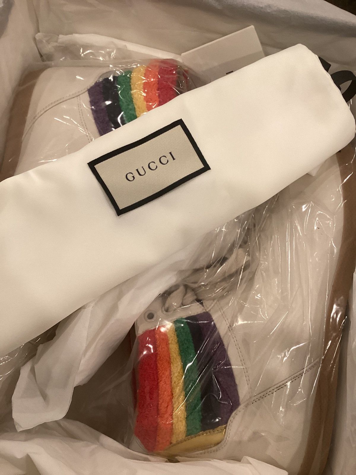Gucci GUCCI LACE UP HIGH TOP 'RAINBOW HEEL COLLAR Size US 11 / EU 44 - 7 Thumbnail