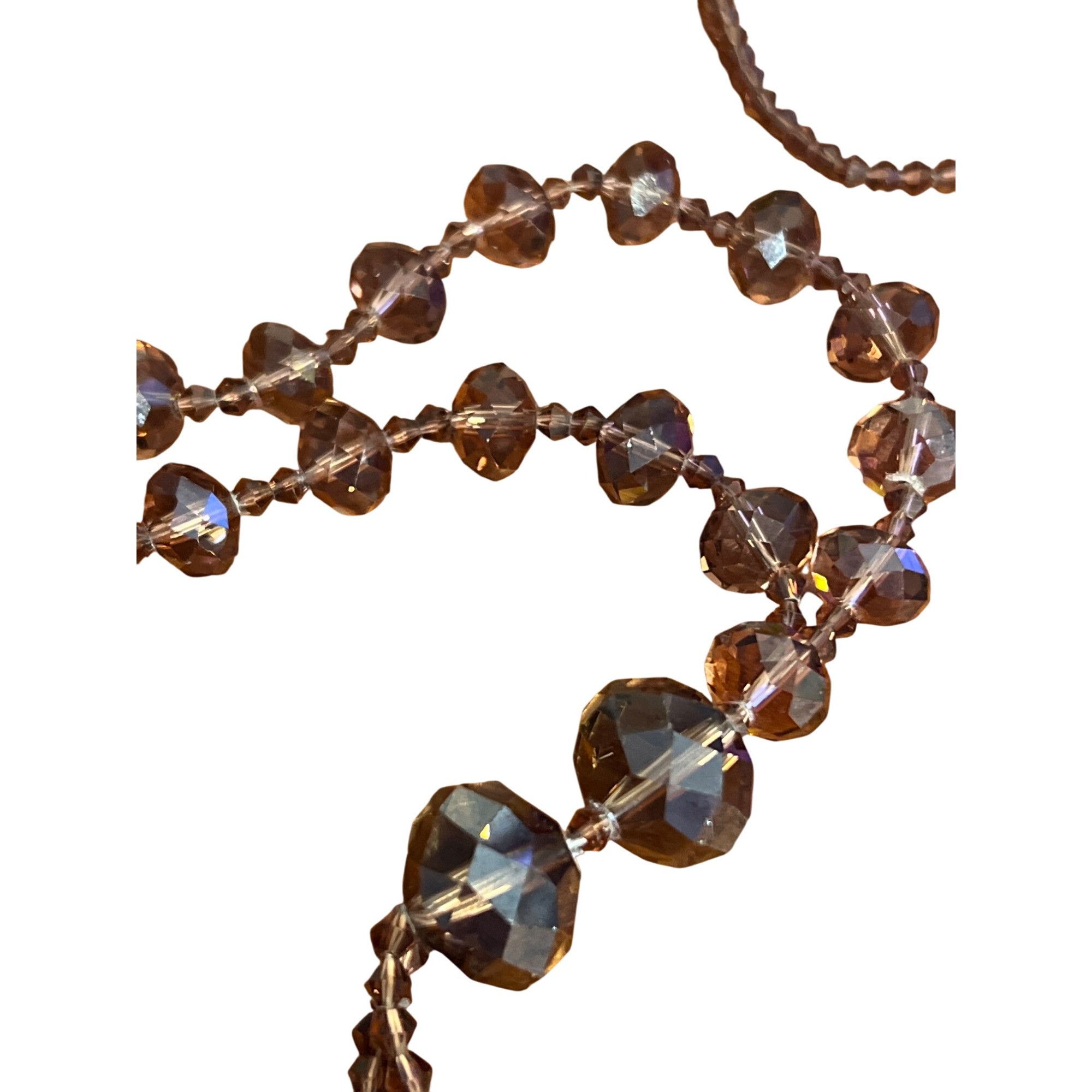 Other Vintage Glass Bead Tassel Necklace Smokey Purple No Clasp 27 Size ONE SIZE - 3 Thumbnail