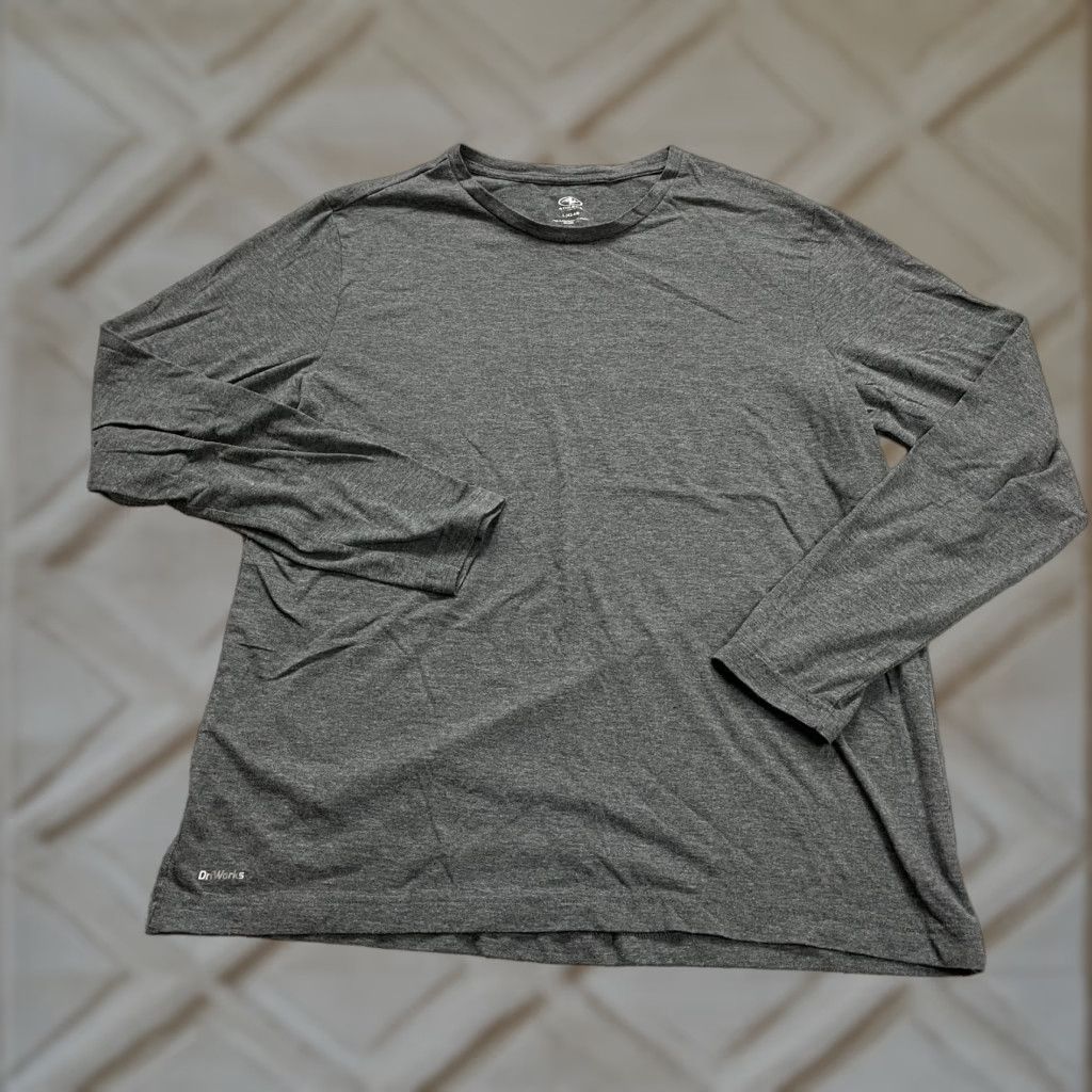 Athletic Works Athletic Works Driworks Basic Tee T-Shirt Mens Large Gray Long Sleeve Active Top Era Classic Sports Shirt Men? Size US L / EU 52-54 / 3 - 1 Thumbnail