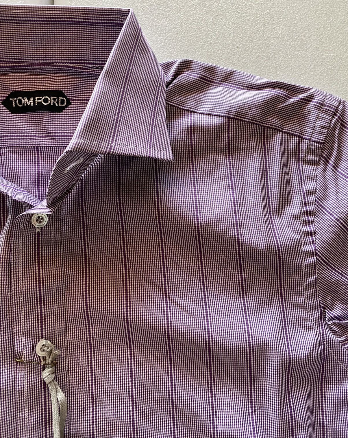 Tom Ford Tom Ford 🇮🇹 purple spread collar shirt 15.75 40e NEW Size US M / EU 48-50 / 2 - 8 Thumbnail