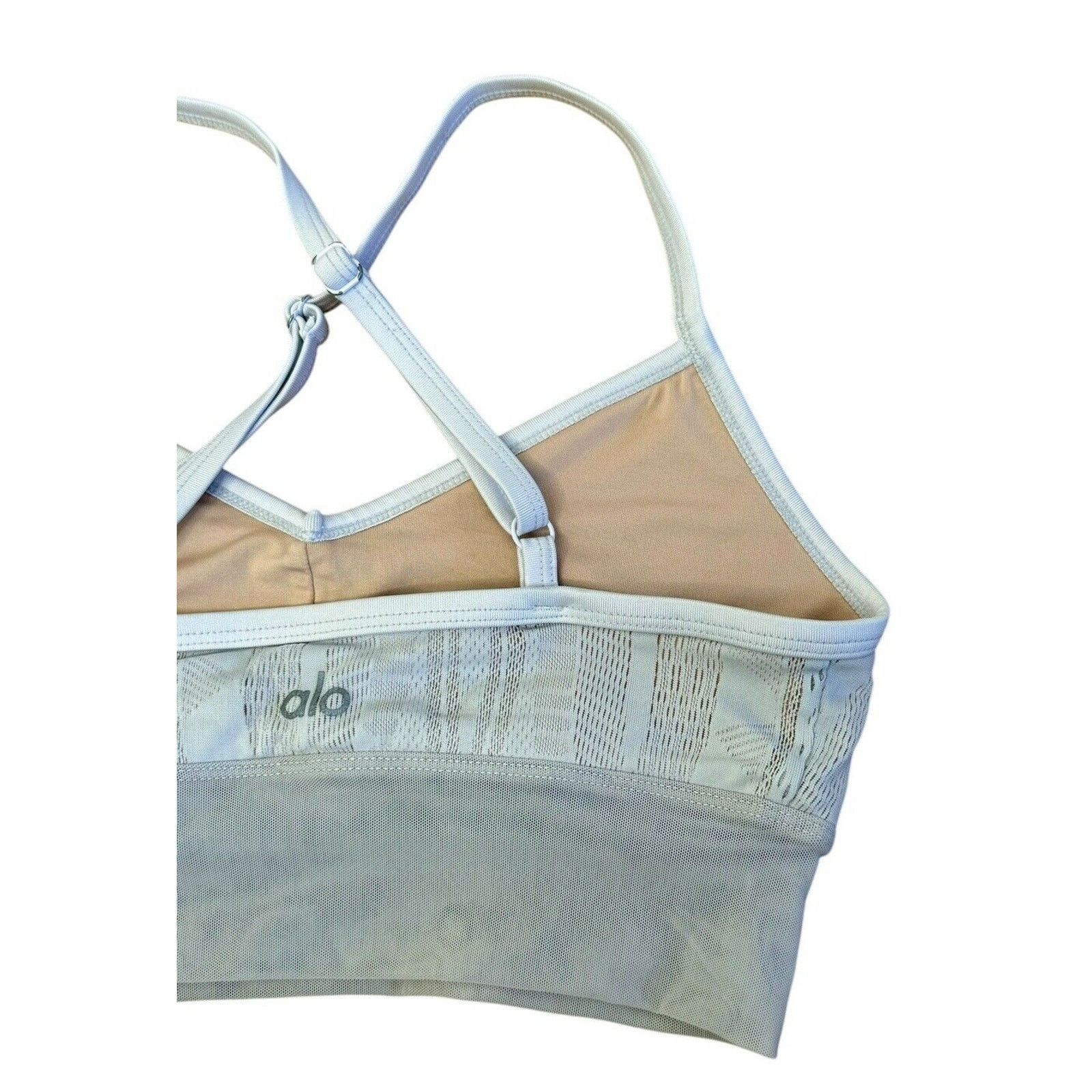 Alo ALO Yoga Aria Lace Overlay Bra Laser Cut Crop Top Size XS Size XS / US 0-2 / IT 36-38 - 7 Thumbnail
