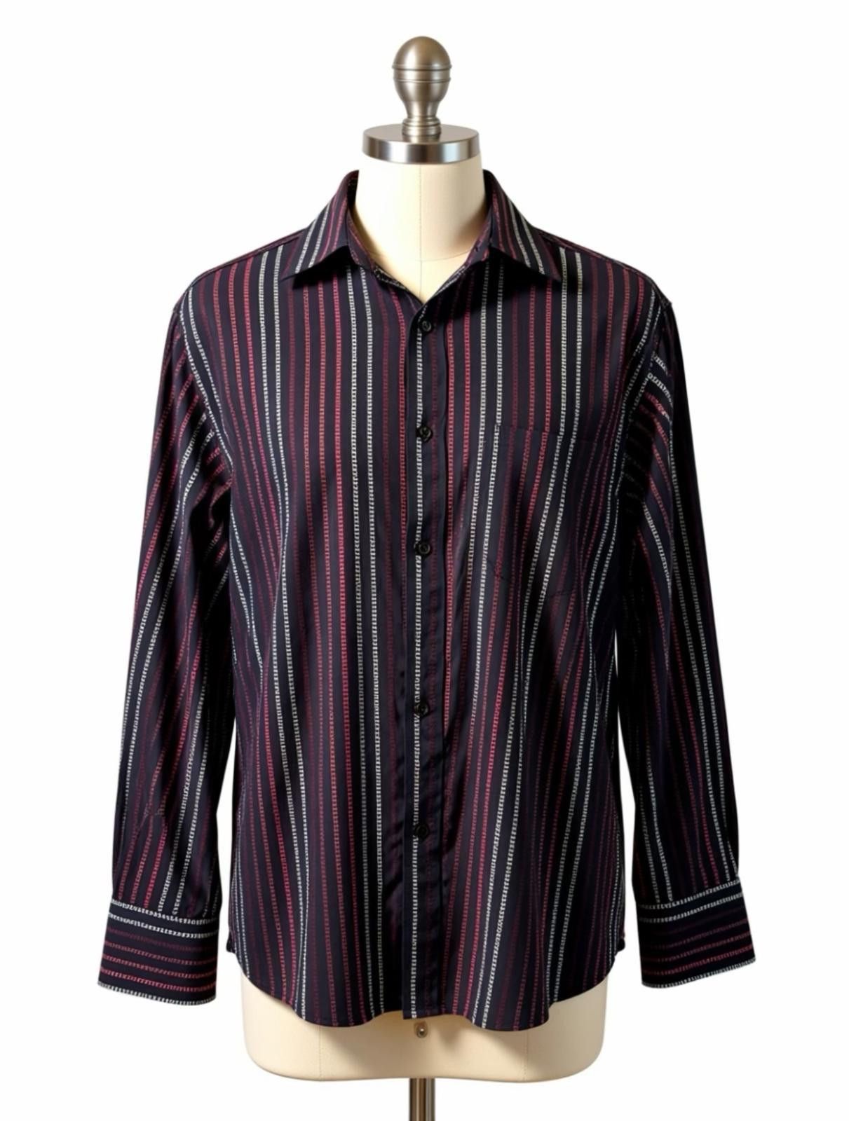 Elliott Elliott Men's Long Sleeve Striped Button-Up Shirt Size L Size US L / EU 52-54 / 3 - 1 Thumbnail